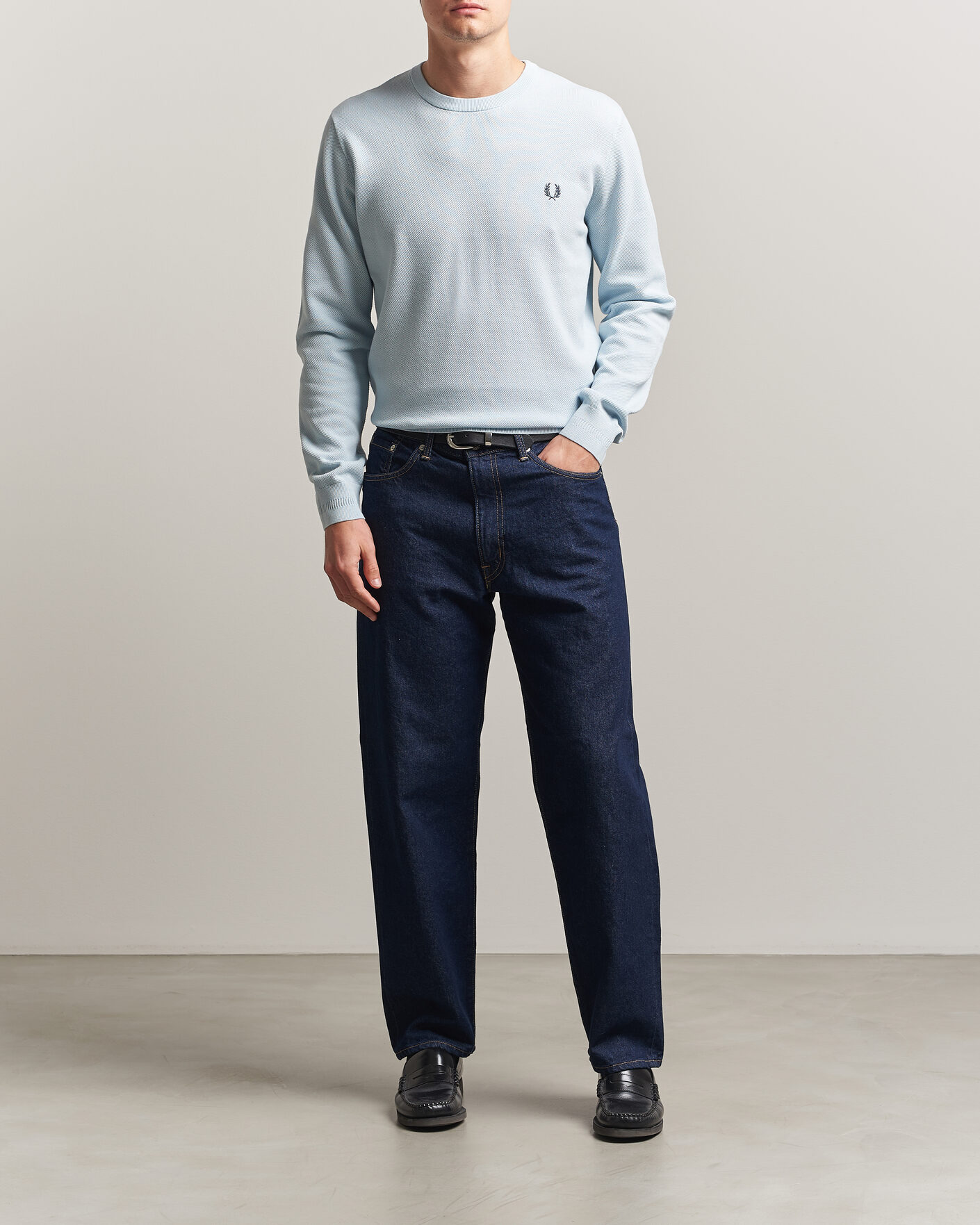 Herre | Trøjer | Fred Perry | Piqué Stitched Sweater Light Ice