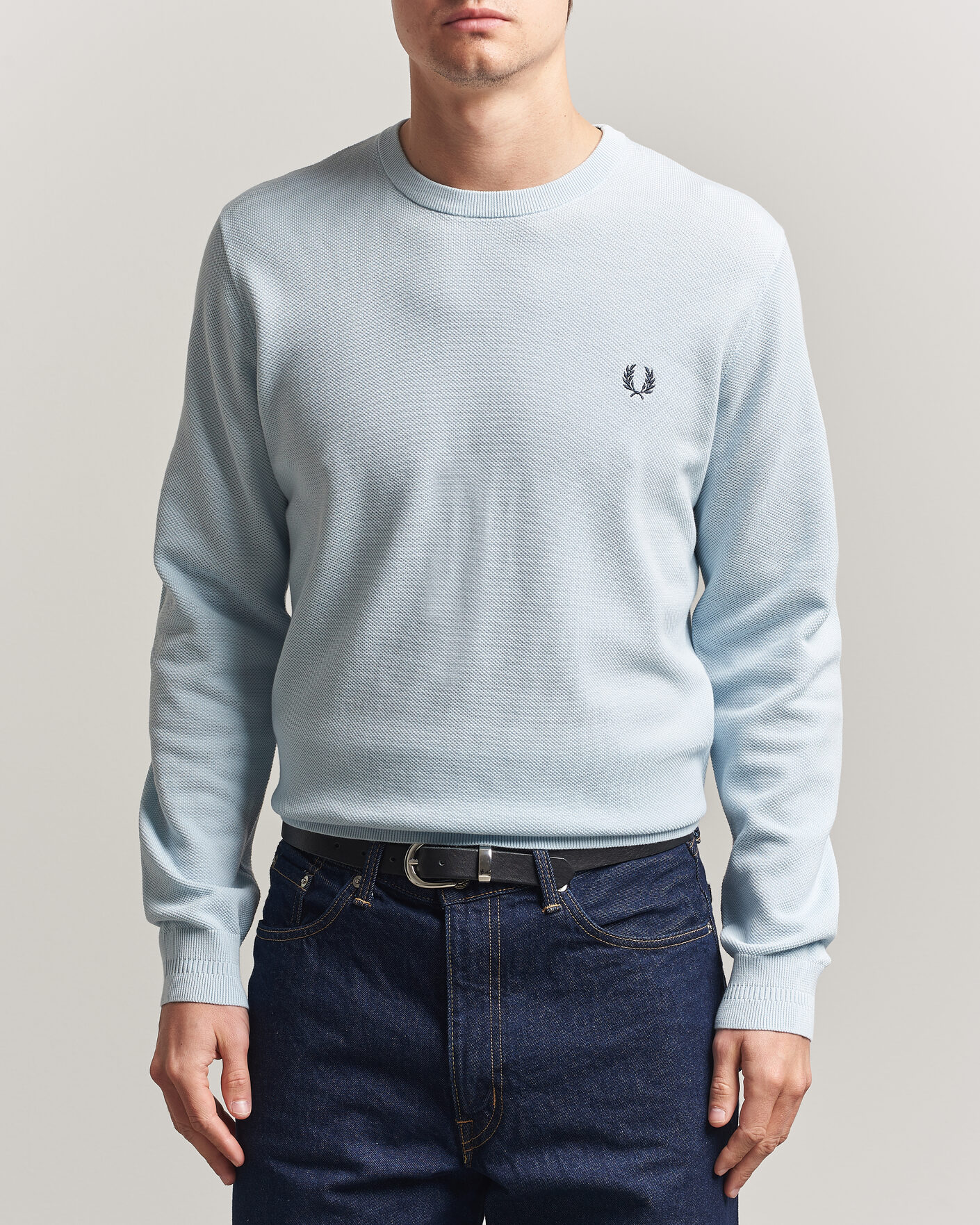Herre | Trøjer | Fred Perry | Piqué Stitched Sweater Light Ice