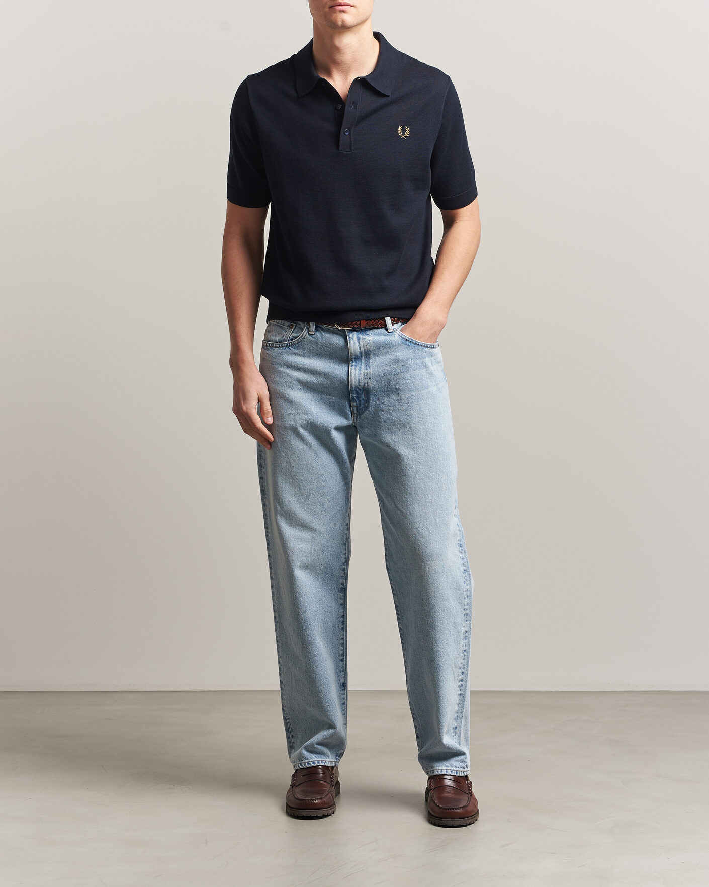 Herre | Polotrøjer | Fred Perry | Cotton Knitted Polo Navy