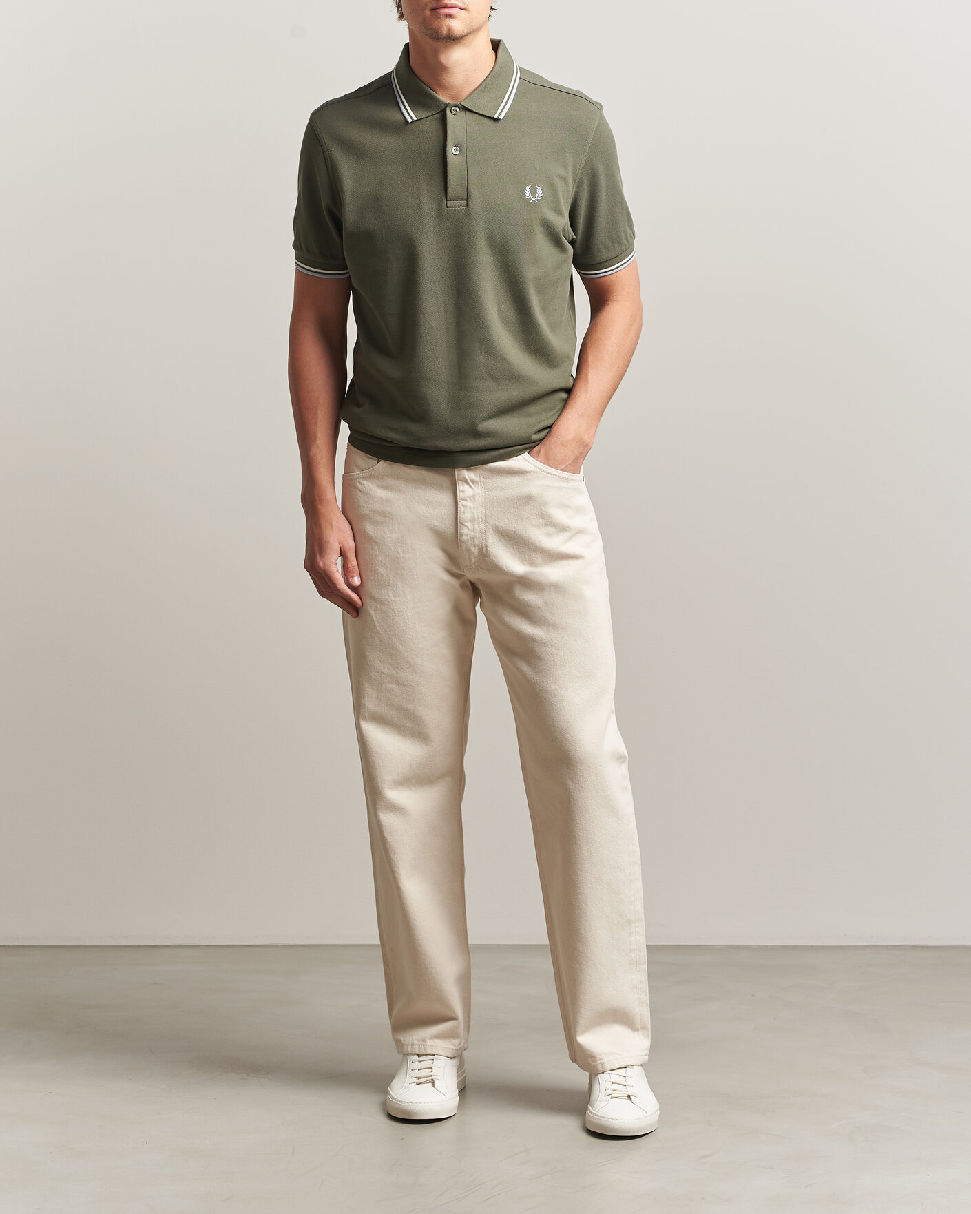 Herre | Polotrøjer | Fred Perry | Twin Tipped Polo Shirt Laurel Wreath Green