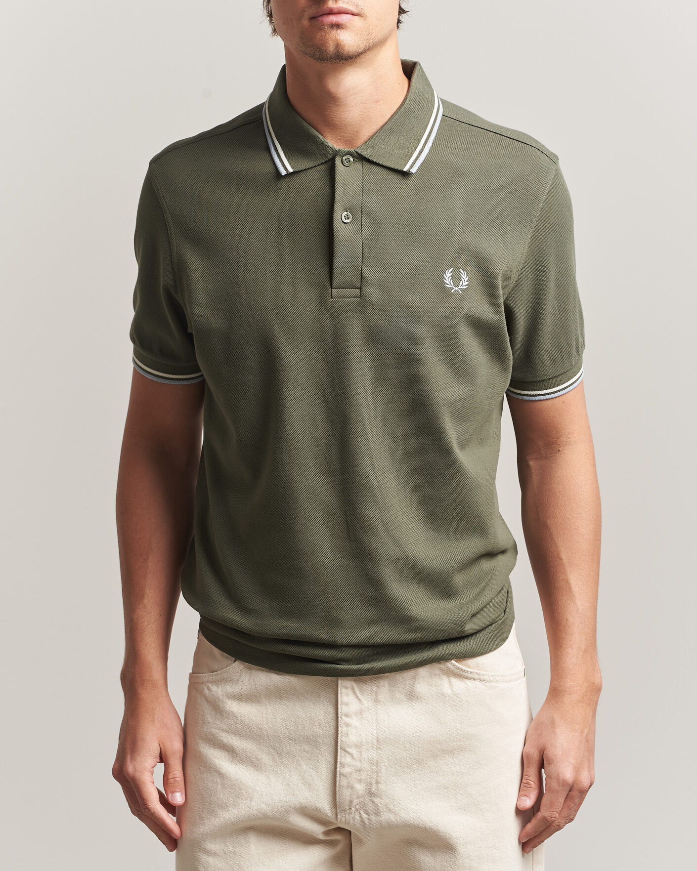 Herre | Polotrøjer | Fred Perry | Twin Tipped Polo Shirt Laurel Wreath Green
