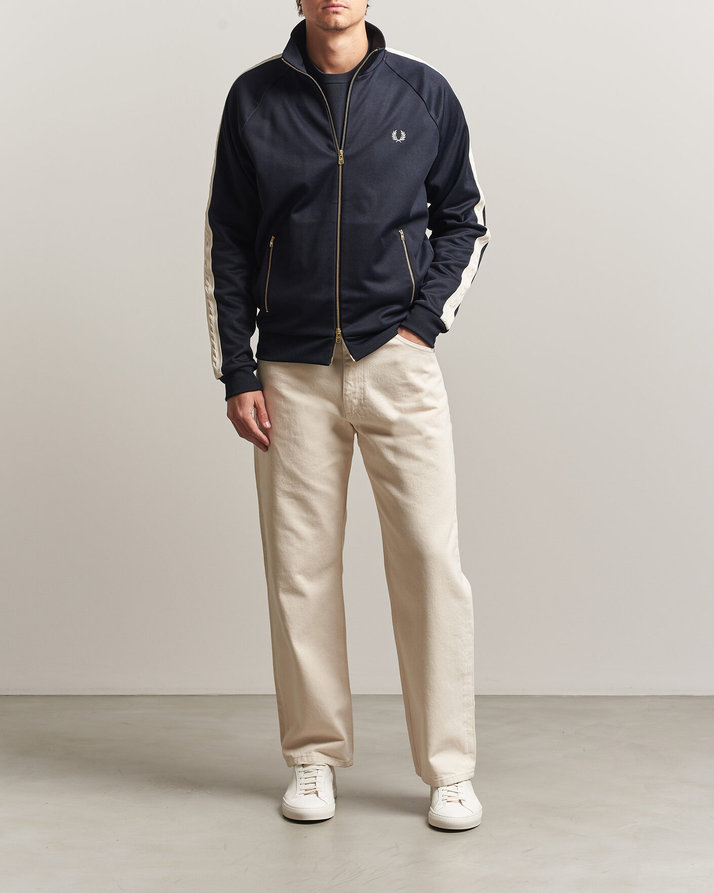 Herre | Trøjer | Fred Perry | Cable Taped Track Jacket Navy