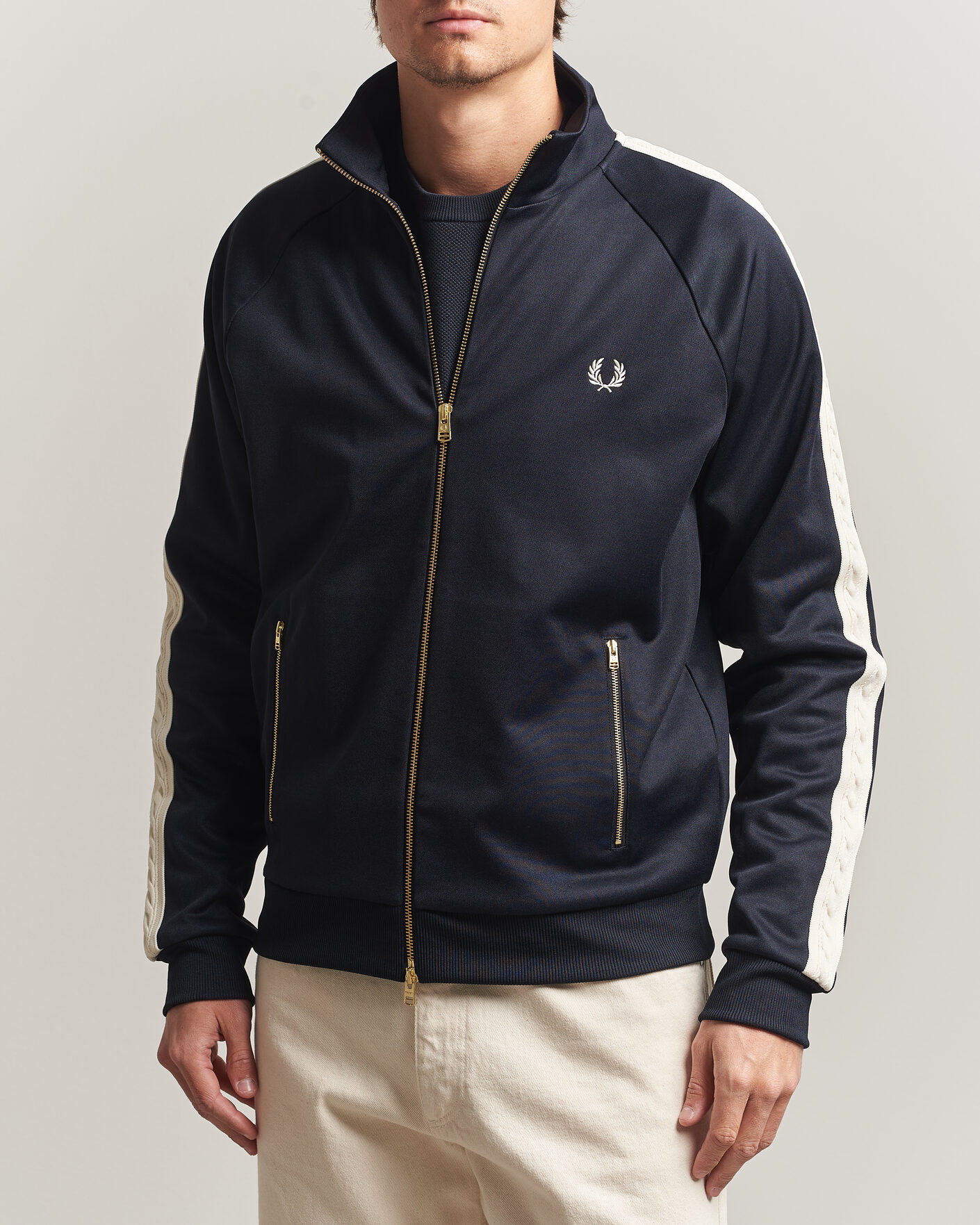Herre | Trøjer | Fred Perry | Cable Taped Track Jacket Navy
