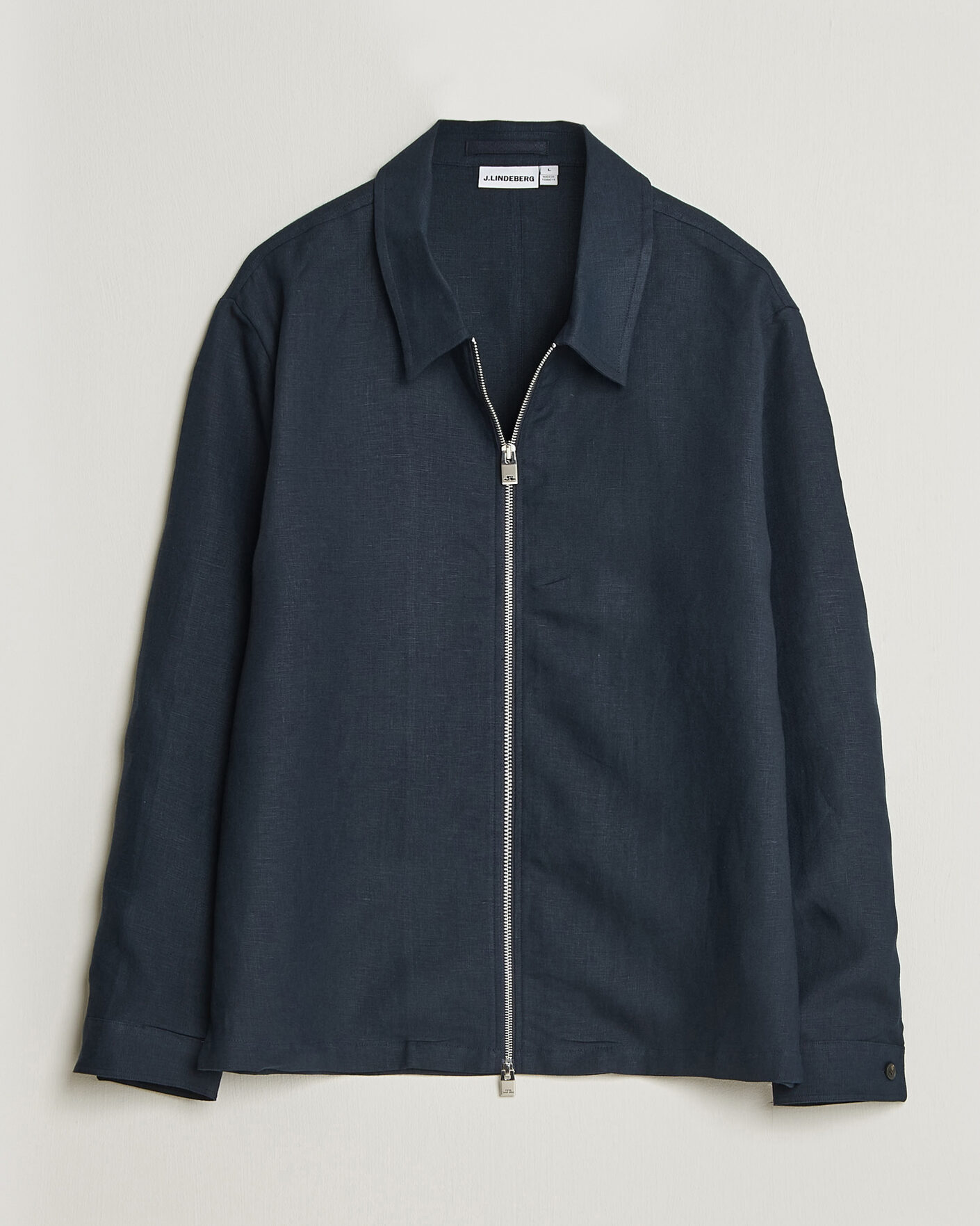 Herre | Skjorter | J.Lindeberg | Julius Drape Linen Overshirt Navy