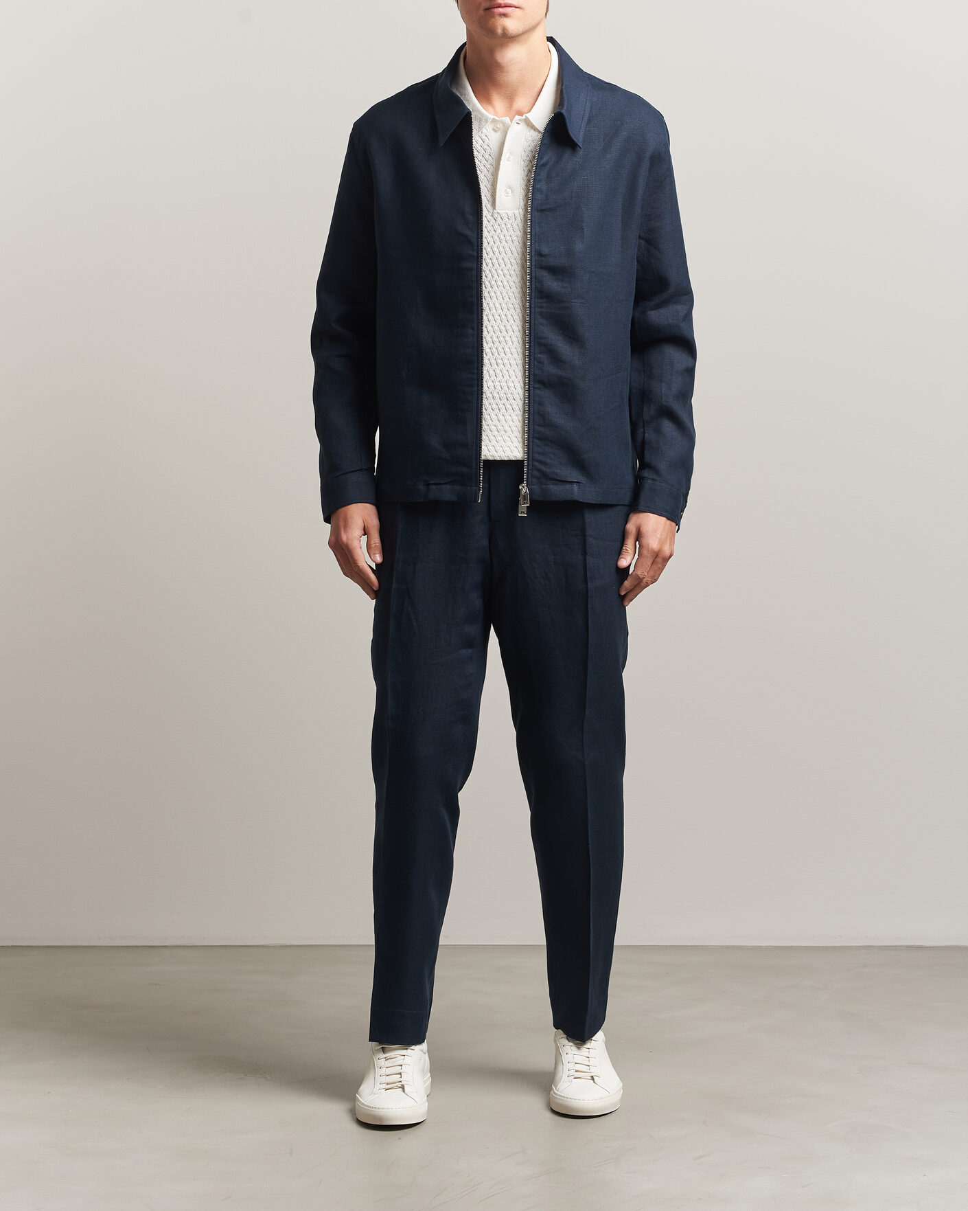 Herre | Skjorter | J.Lindeberg | Julius Drape Linen Overshirt Navy