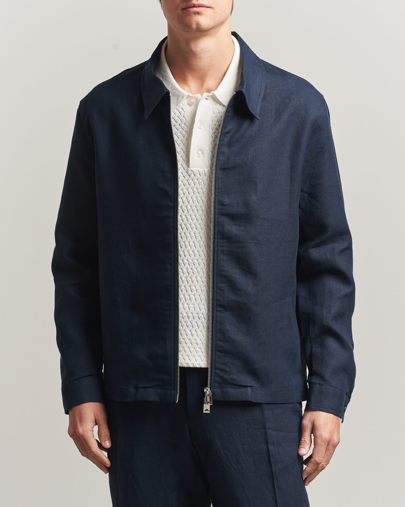 Herre | Skjorter | J.Lindeberg | Julius Drape Linen Overshirt Navy