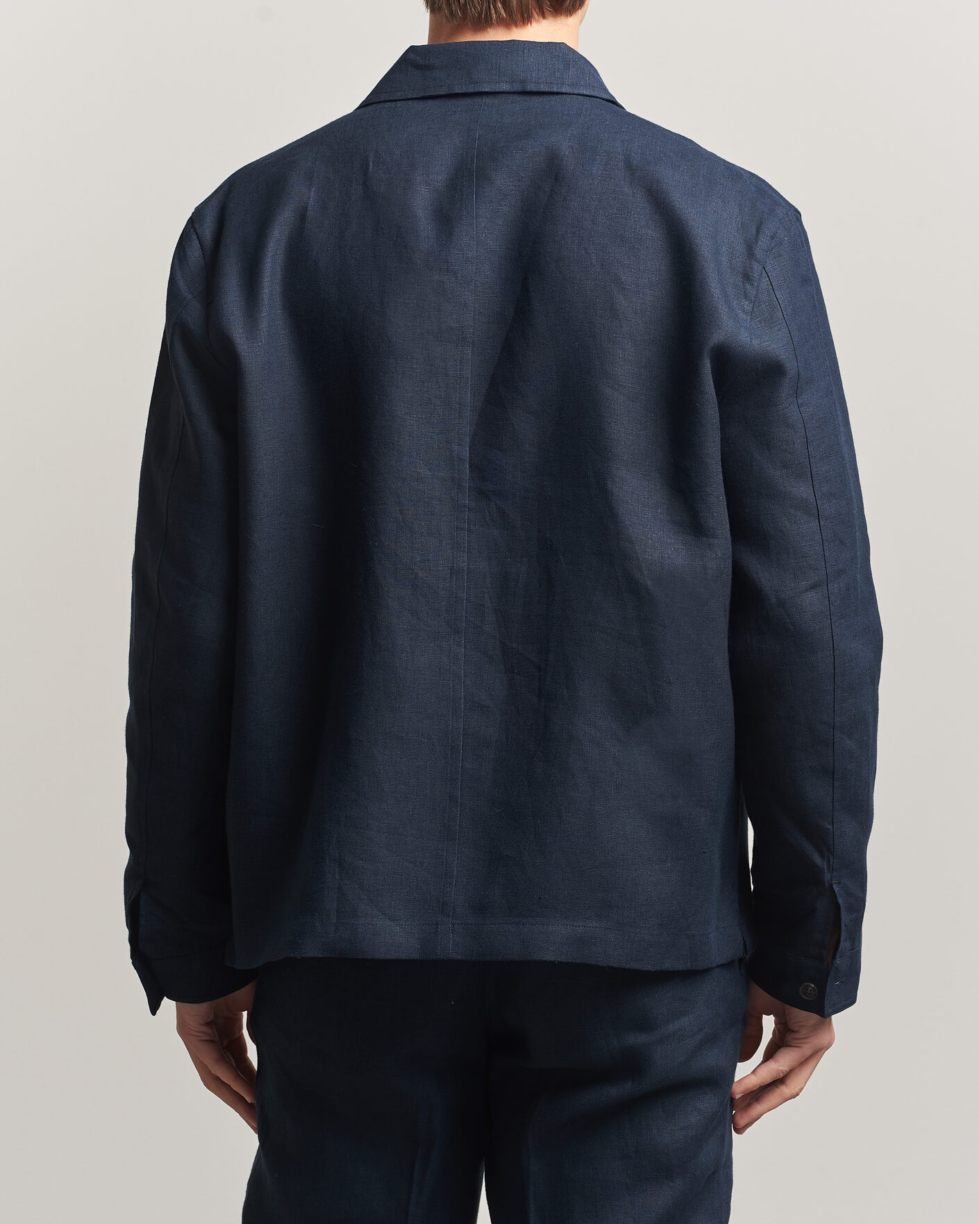 Herre | Skjorter | J.Lindeberg | Julius Drape Linen Overshirt Navy