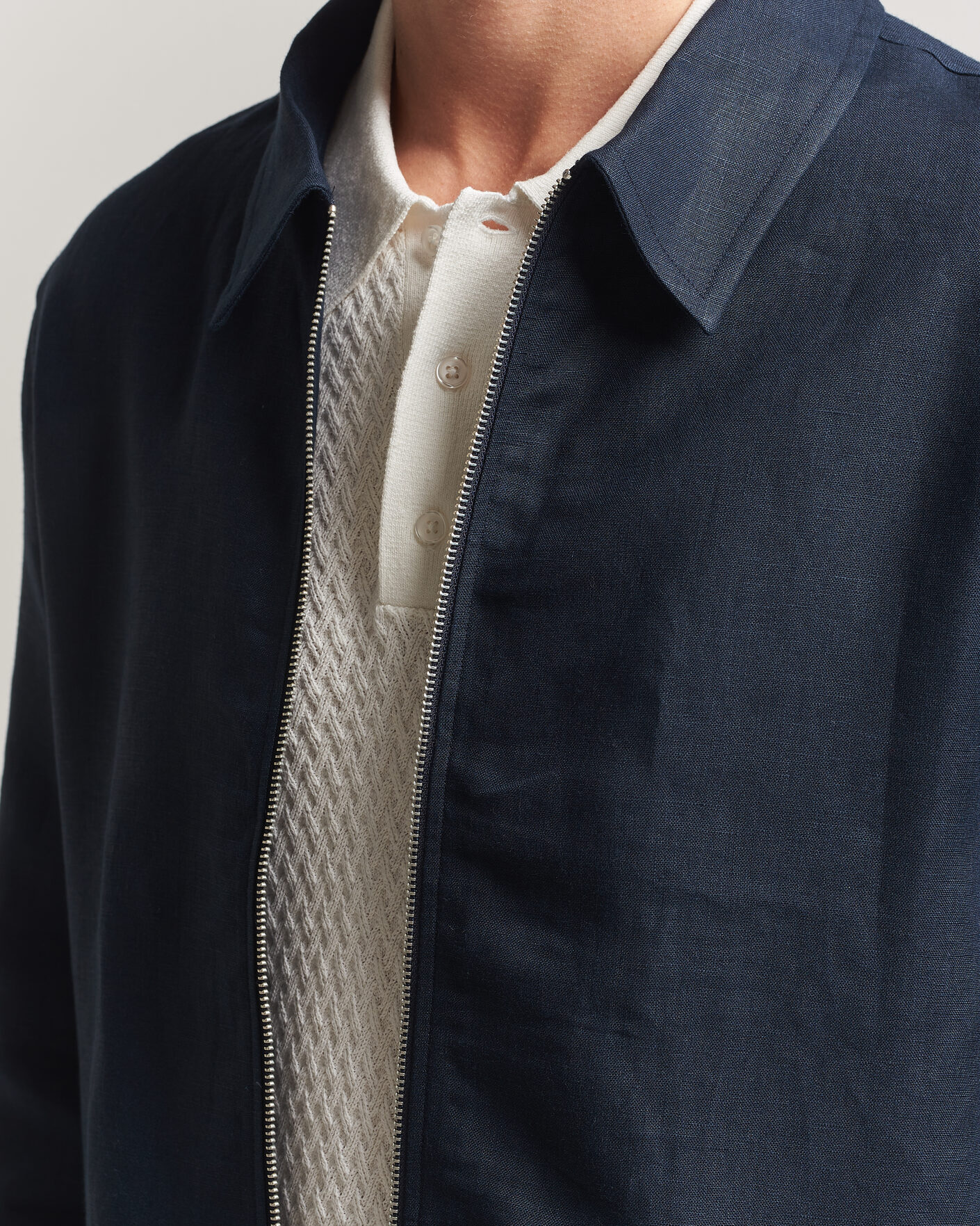 Herre | Skjorter | J.Lindeberg | Julius Drape Linen Overshirt Navy