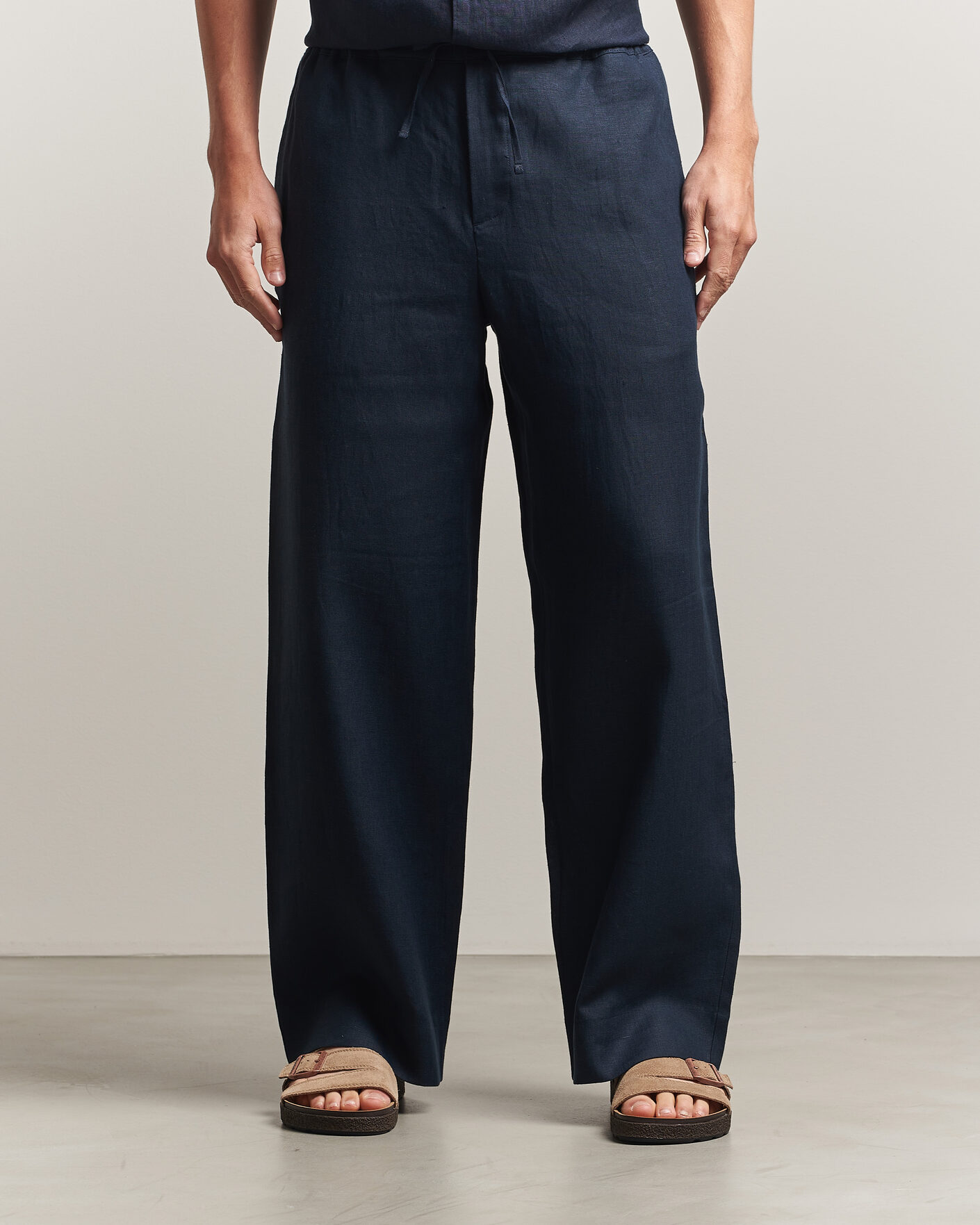 Herre | Bukser | J.Lindeberg | Noah Drape Linen Pants Navy