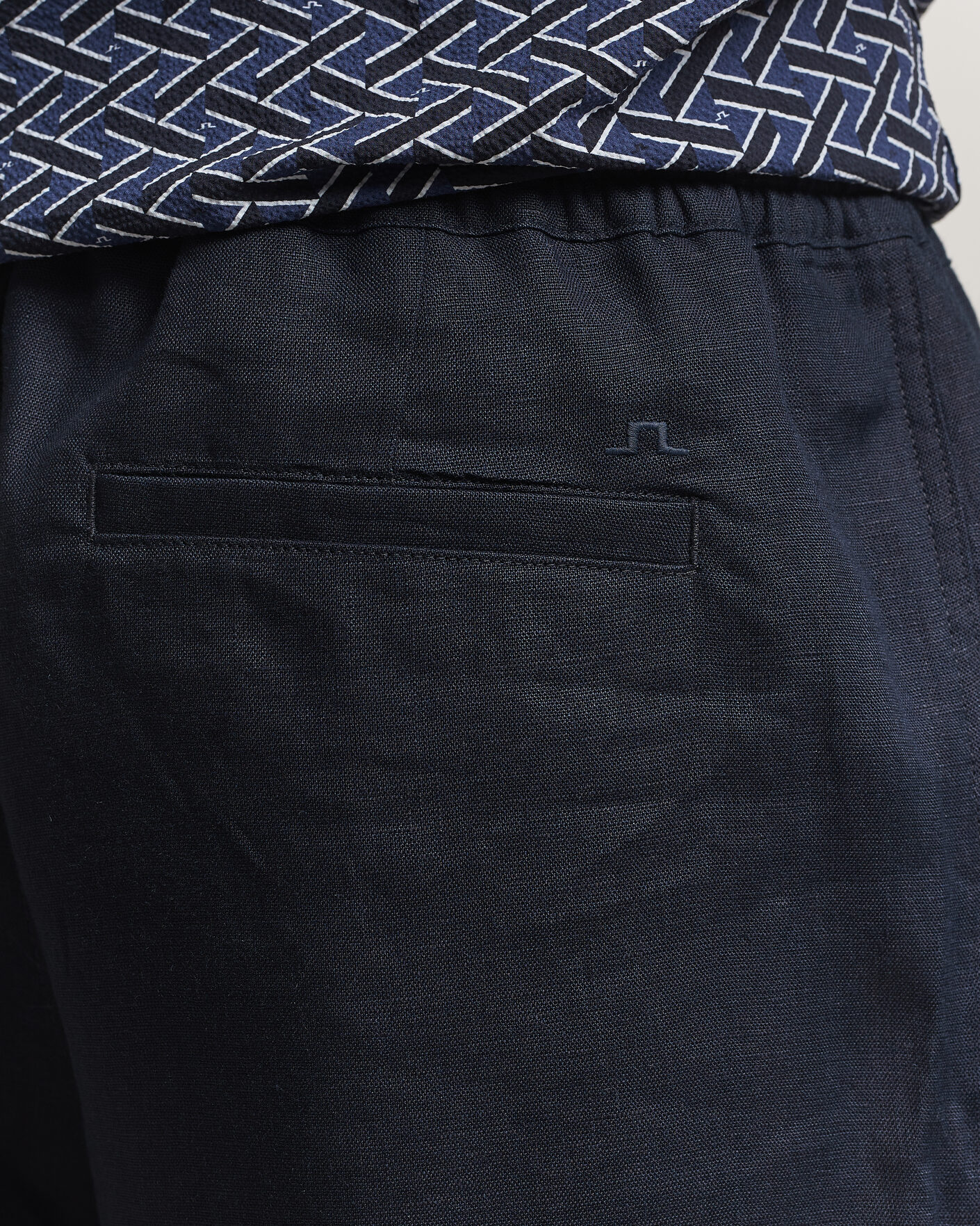 Herre | Shorts | J.Lindeberg | Joff Linen Drawstring Shorts Navy