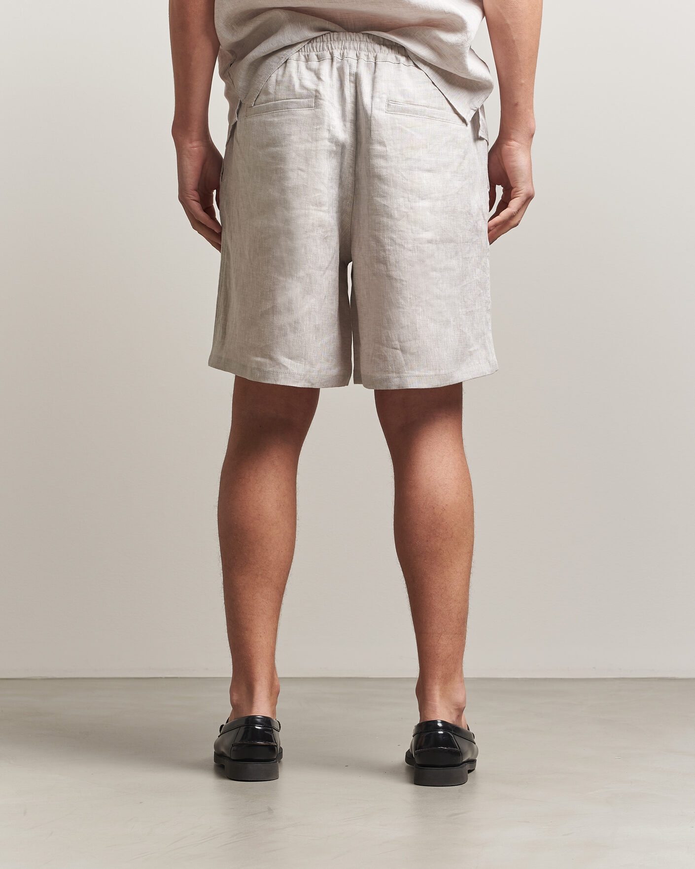 Herre | Shorts | J.Lindeberg | Joff Linen Drawstring Shorts Moonbeam