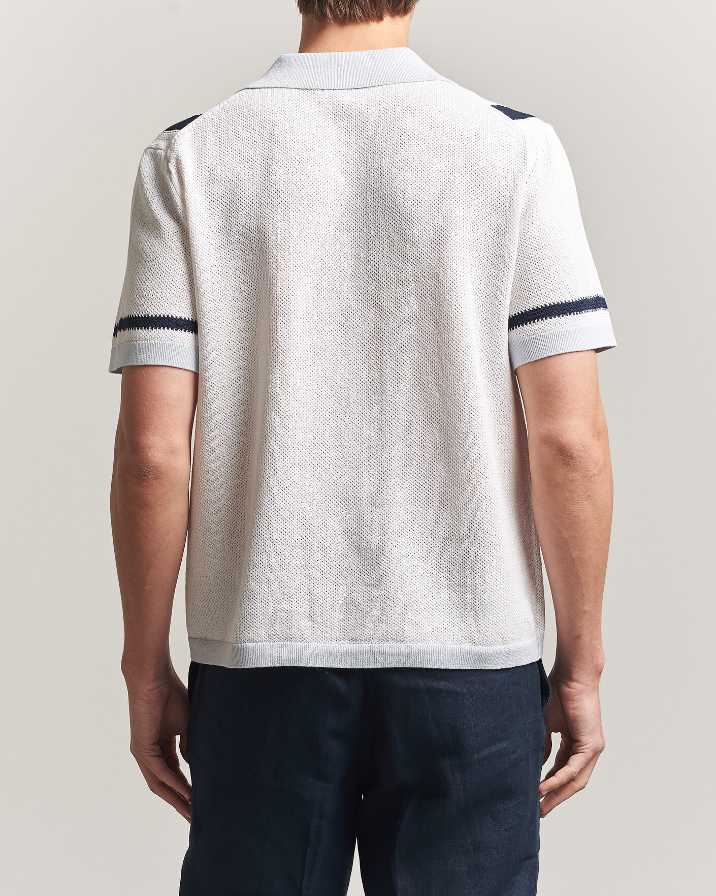 Herre | Skjorter | J.Lindeberg | Remus Knitted Resort Shirt Skywriting