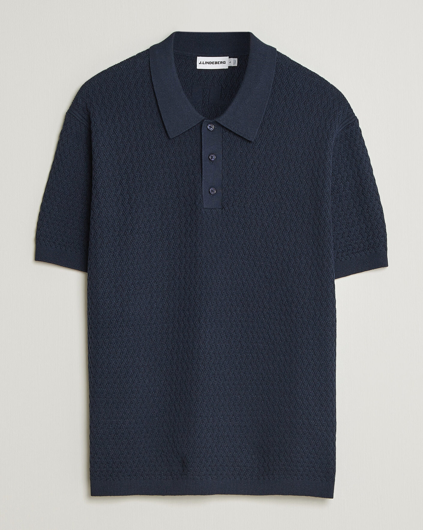 Herre | Polotrøjer | J.Lindeberg | Jacques Structured Knitted Polo Navy