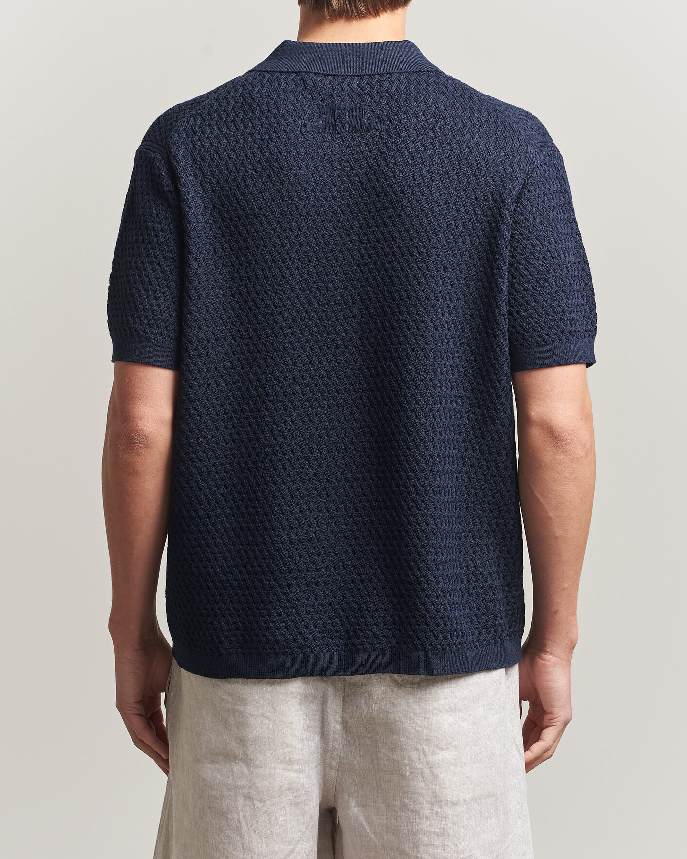 Herre | Polotrøjer | J.Lindeberg | Jacques Structured Knitted Polo Navy