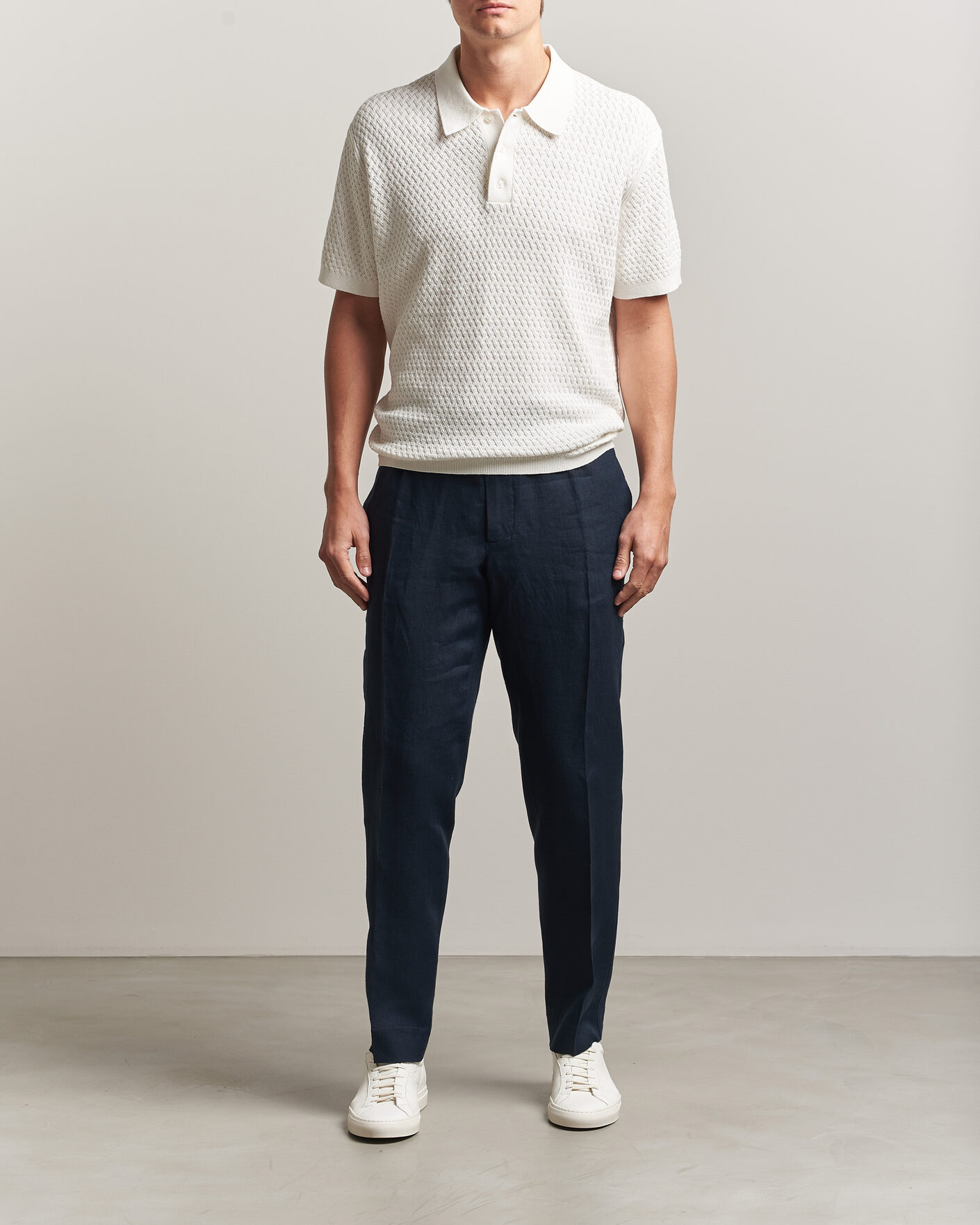 Herre | Polotrøjer | J.Lindeberg | Jacques Structured Knitted Polo Tofu