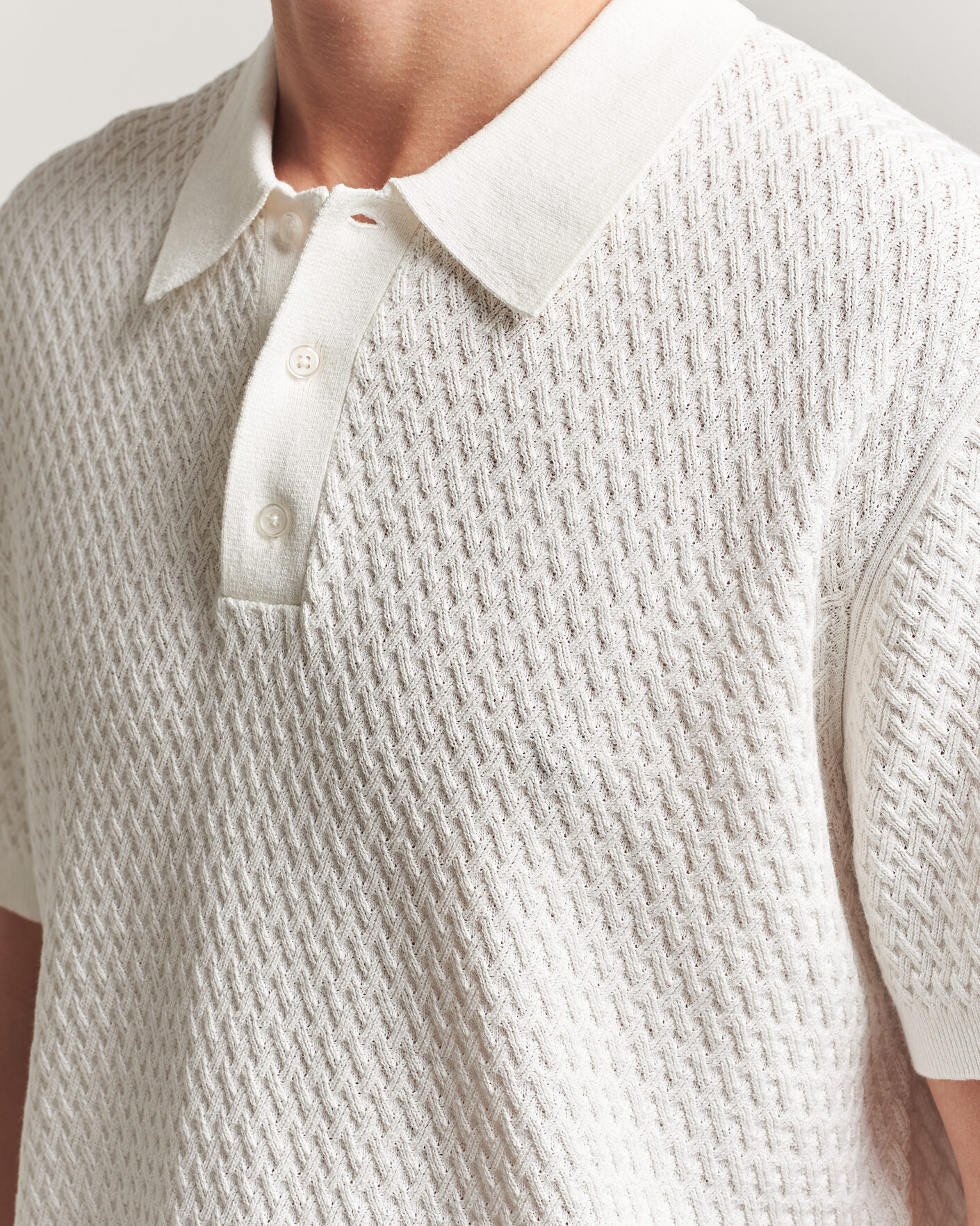 Herre | Polotrøjer | J.Lindeberg | Jacques Structured Knitted Polo Tofu