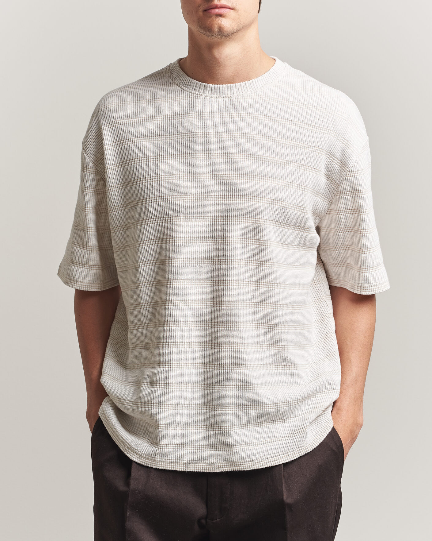 Herre | T-Shirts | J.Lindeberg | Jose Jacquard T-Shirt Moonbeam