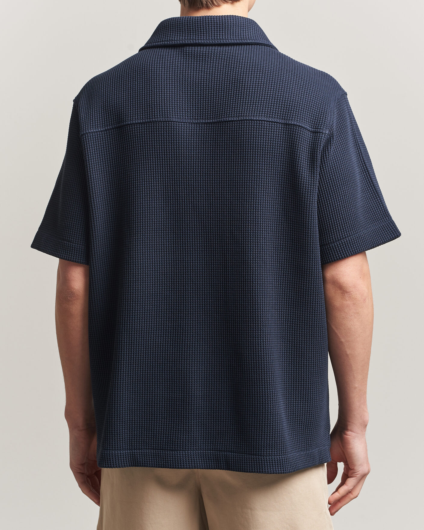 Herre | Skjorter | J.Lindeberg | Theron Waffle Resort Shirt Navy