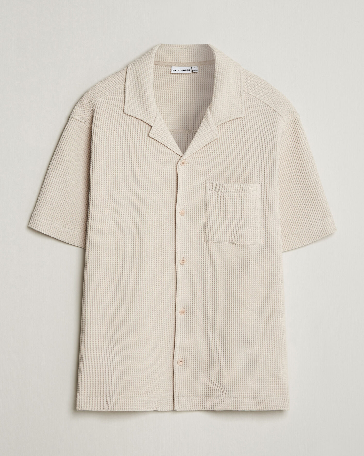 Herre | Skjorter | J.Lindeberg | Theron Waffle Resort Shirt Moonbeam