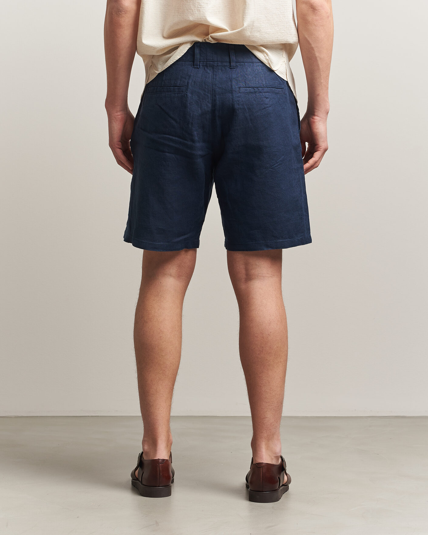 Herre | Shorts | NN07 | Aden Linen Shorts Navy Blue