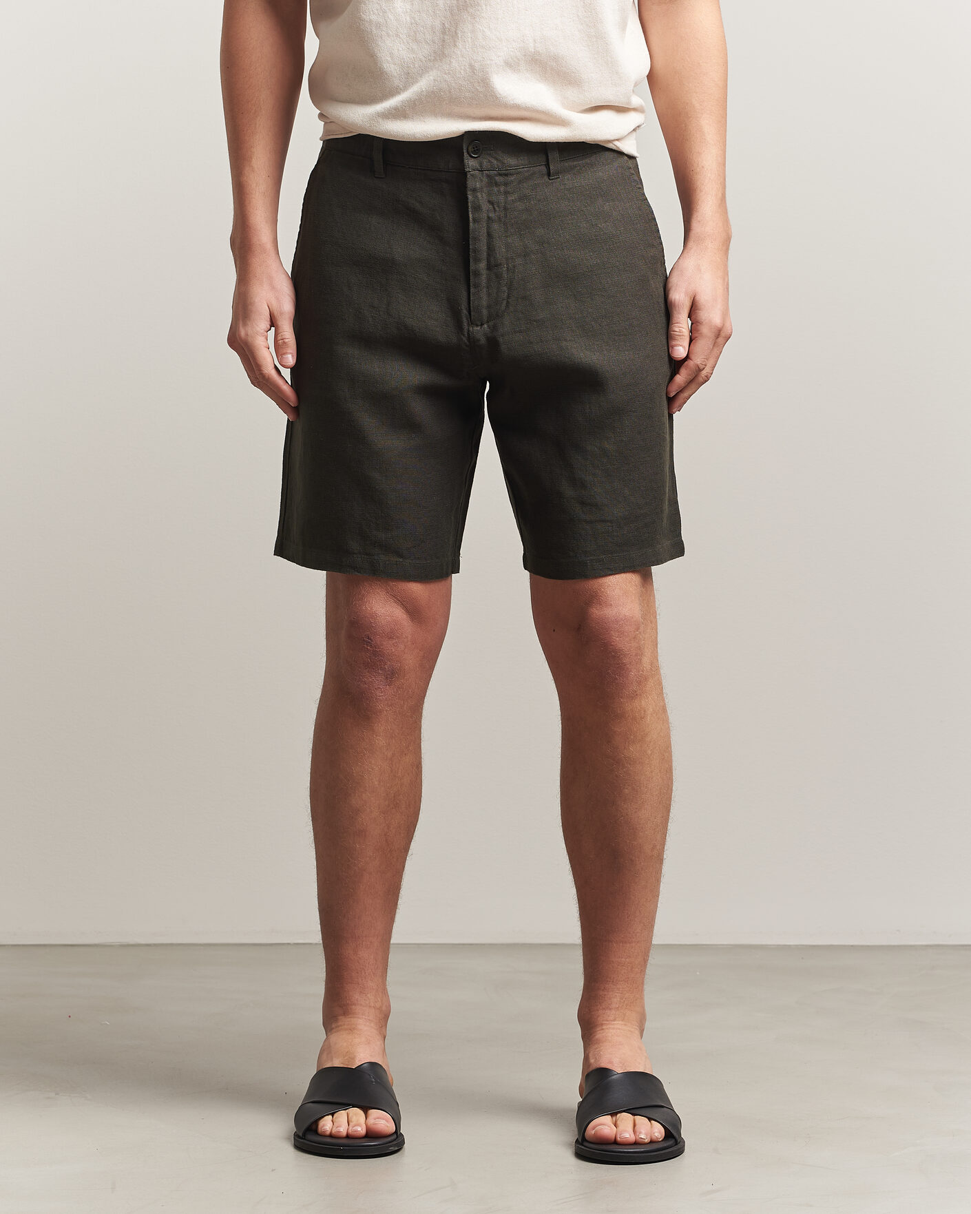 Herre | Shorts | NN07 | Aden Linen Shorts Dark Army