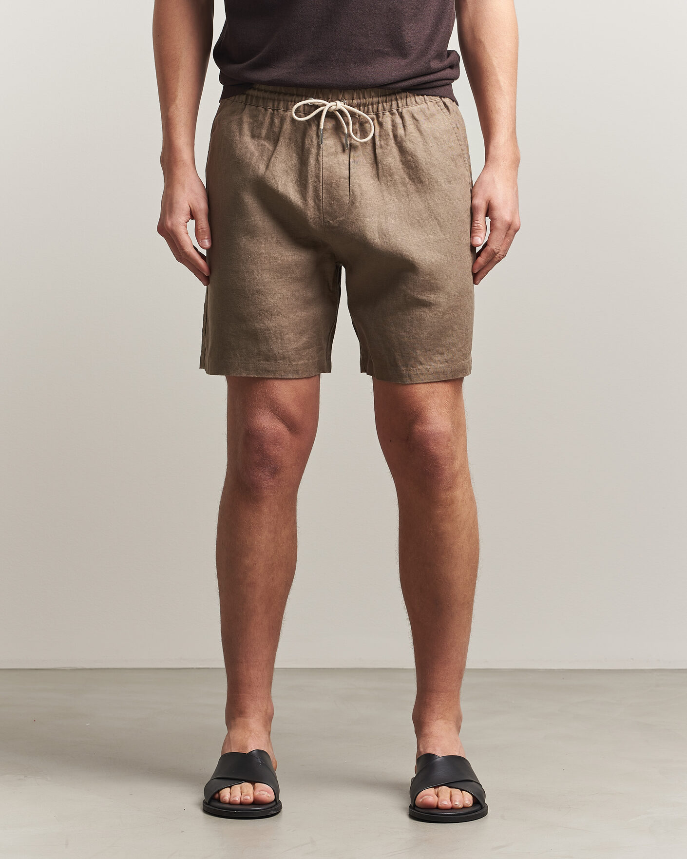 Herre | Shorts | NN07 | Gregor Linen Drawstring Shorts Clay Mirage