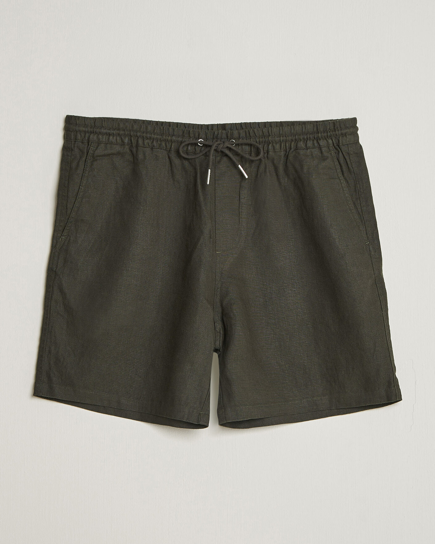 Herre |  | NN07 | Gregor Linen Drawstring Shorts Dark Army