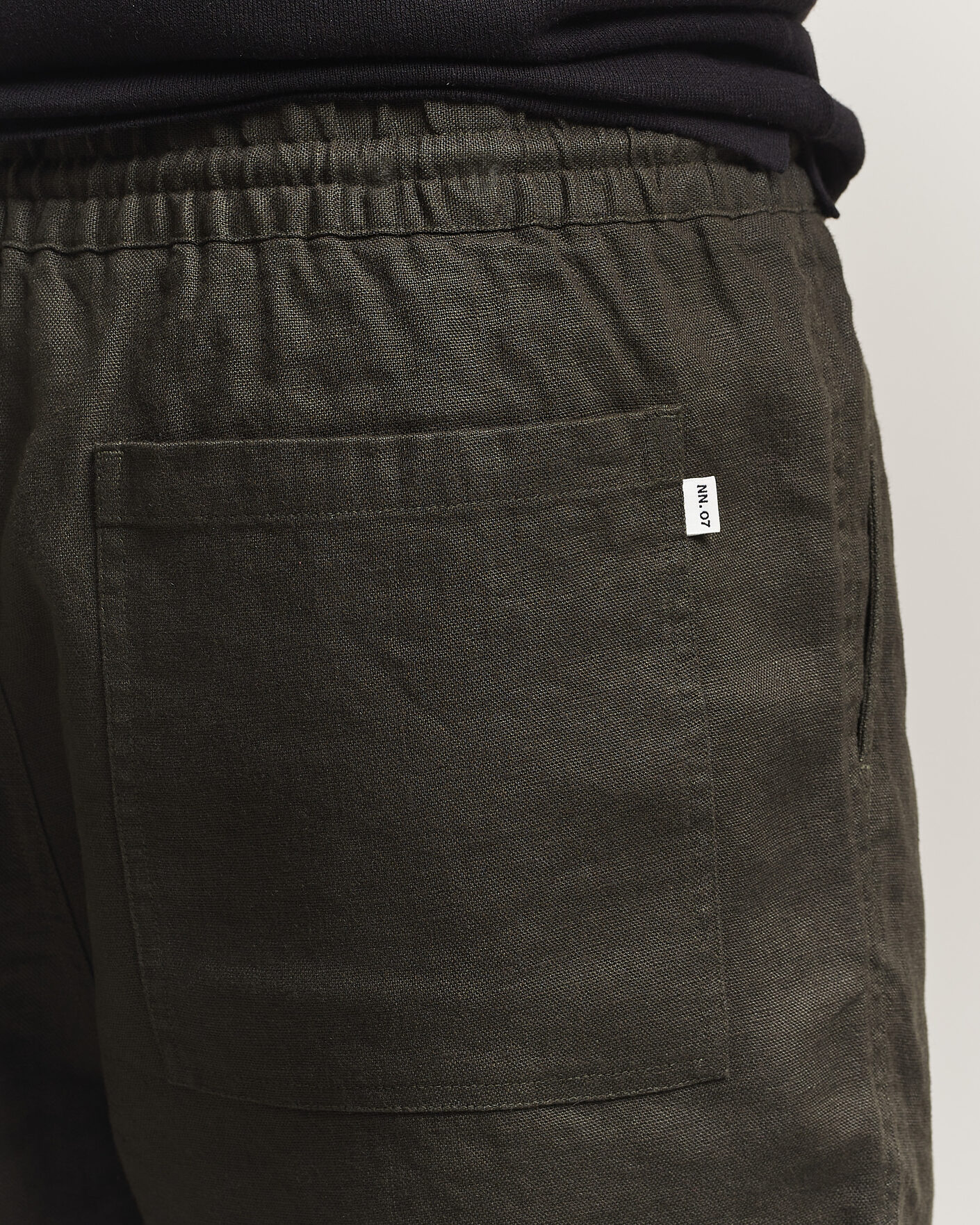 Herre | Shorts | NN07 | Gregor Linen Drawstring Shorts Dark Army