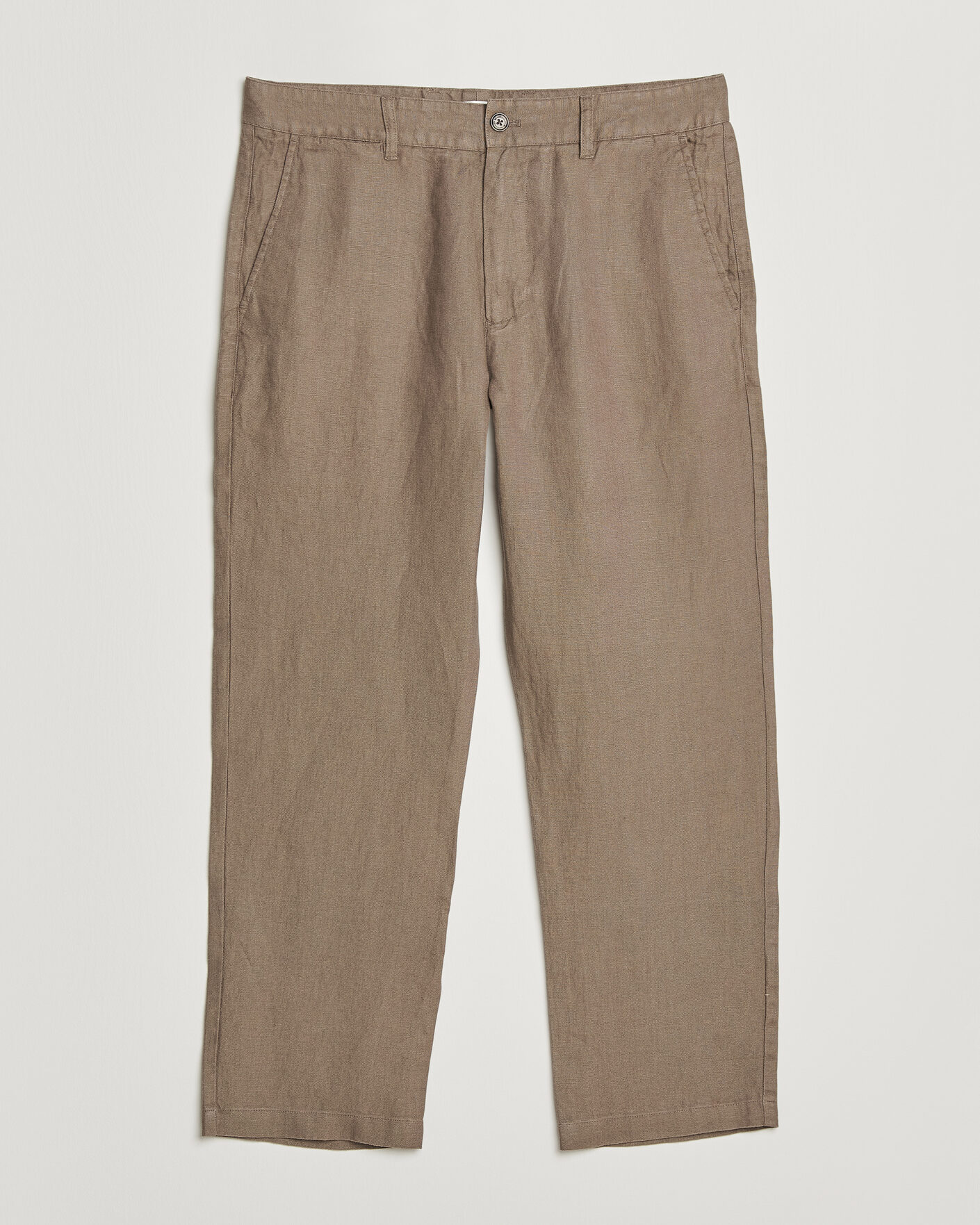 Herre | Bukser | NN07 | Aden Regular Fit Linen Trousers Clay Mirage