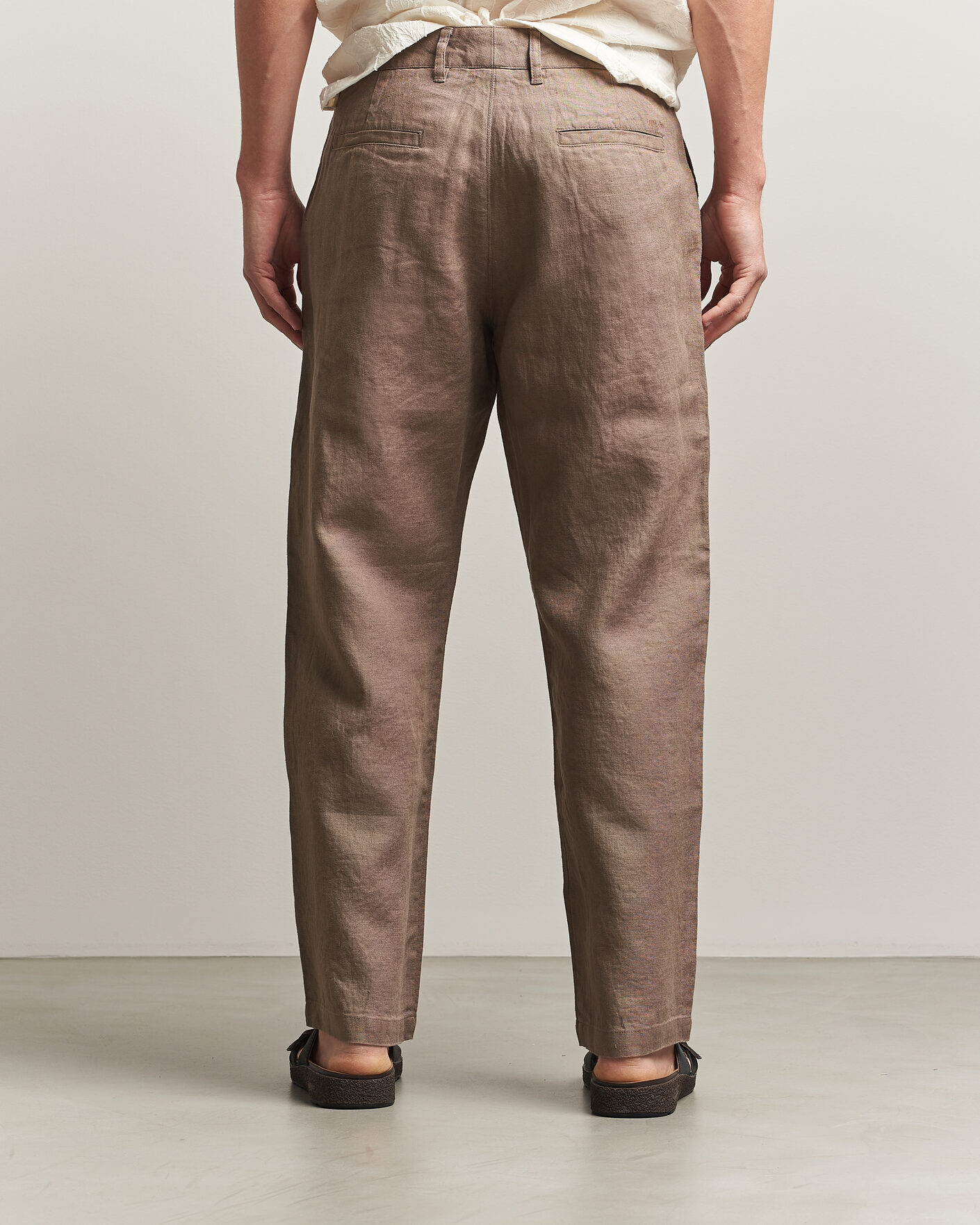 Herre | Bukser | NN07 | Aden Regular Fit Linen Trousers Clay Mirage