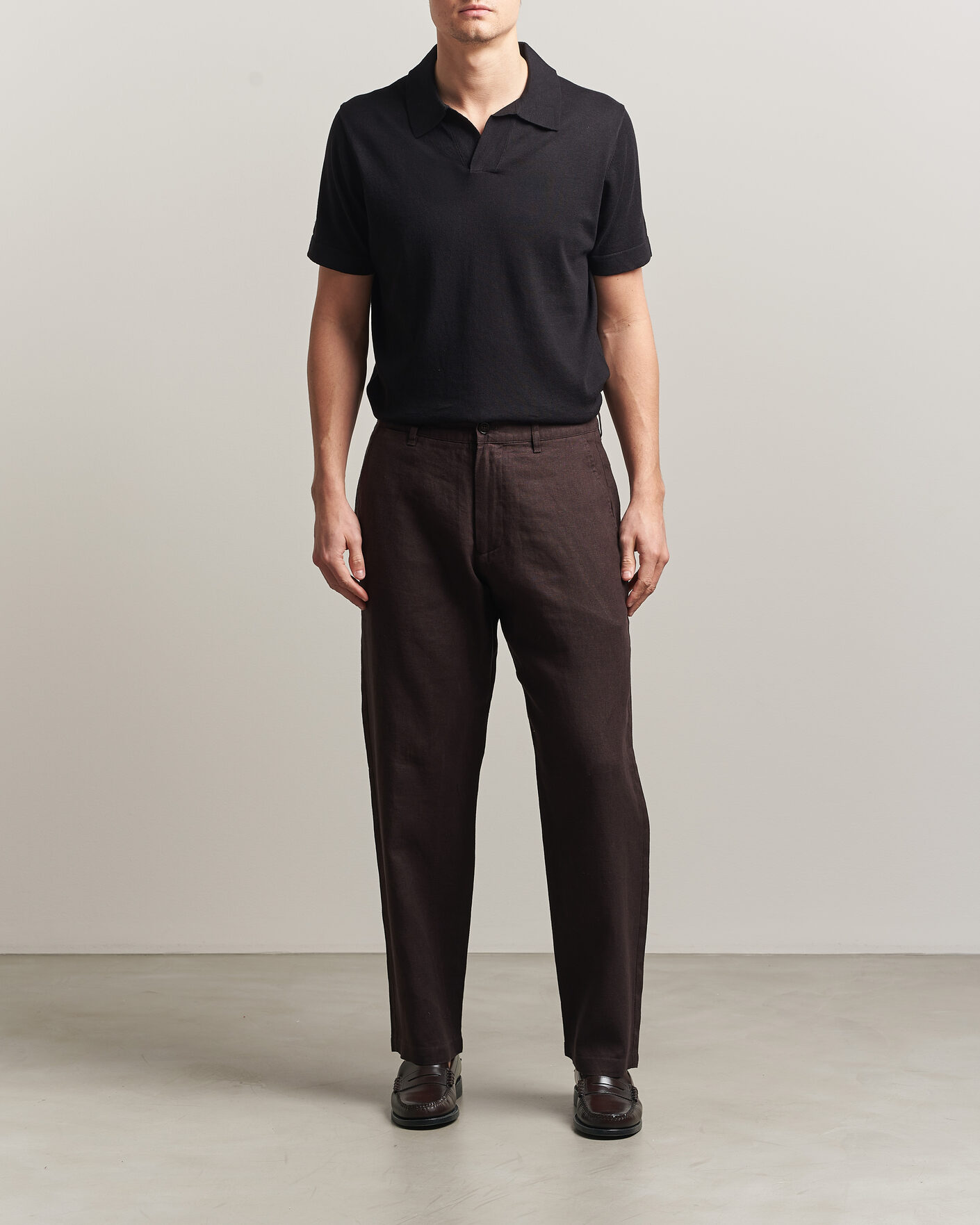 Herre | Bukser | NN07 | Aden Regular Fit Linen Trousers Dusky Port