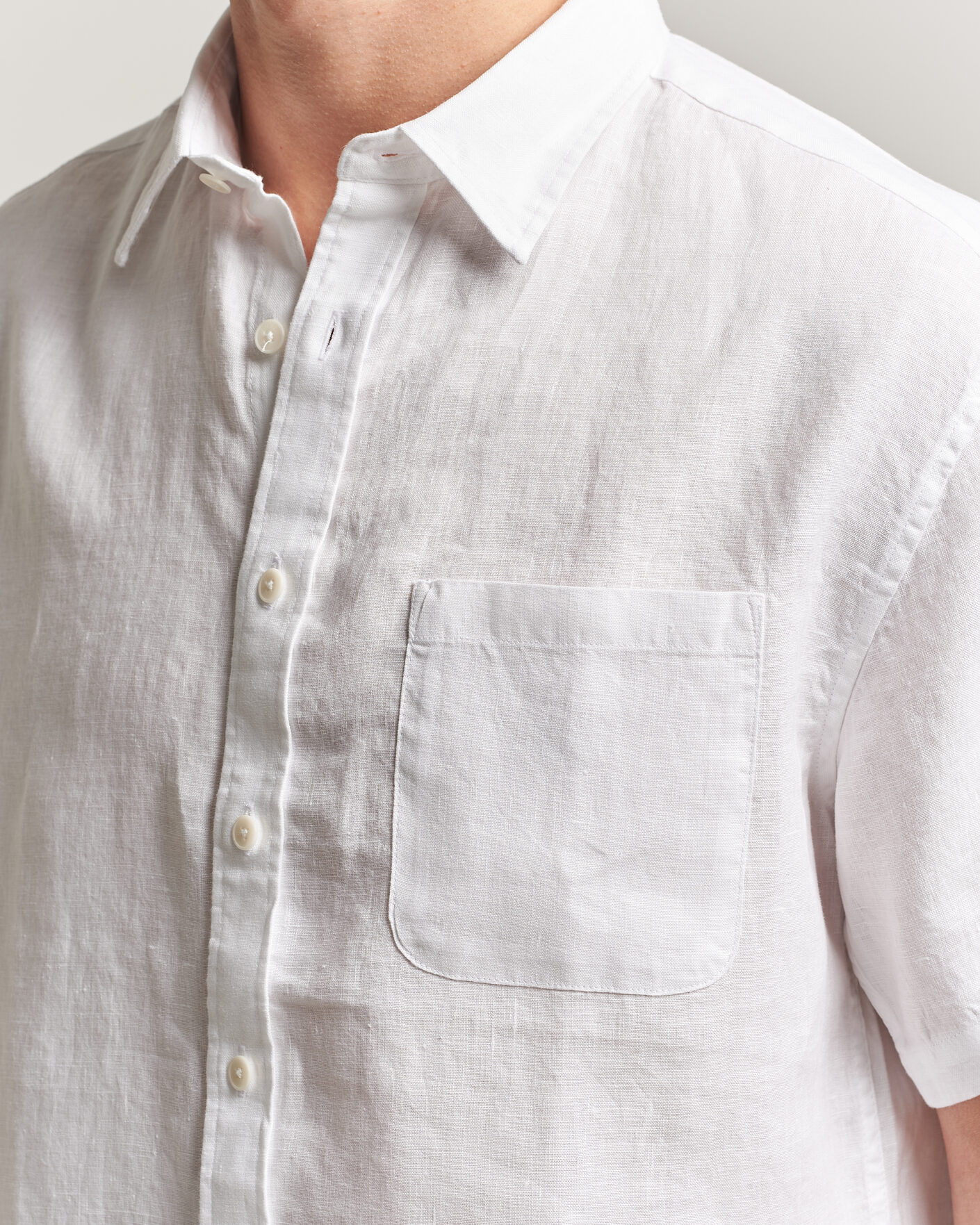 Herre | Skjorter | NN07 | Deon Linen Short Sleeve Shirt White