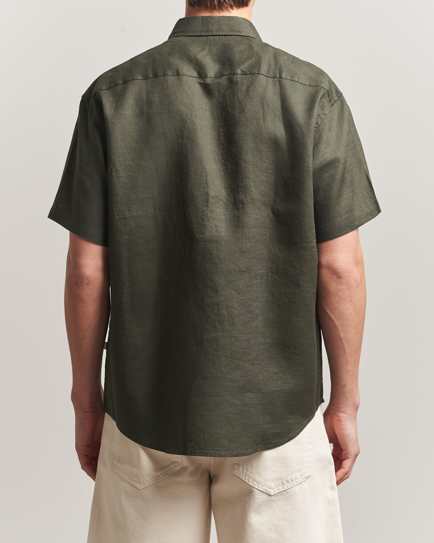 Herre | Skjorter | NN07 | Deon Linen Short Sleeve Shirt Dark Army