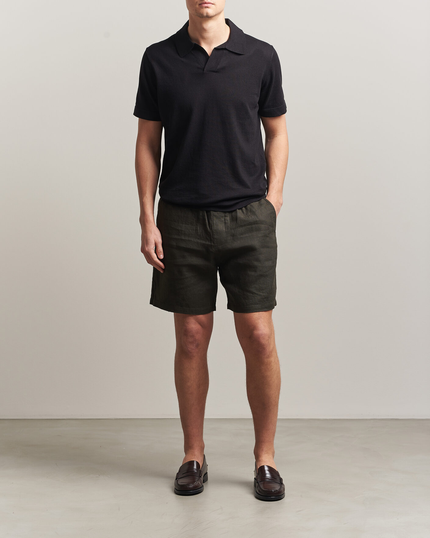 Herre | Polotrøjer | NN07 | Ryan Cotton/Linen Polo Black