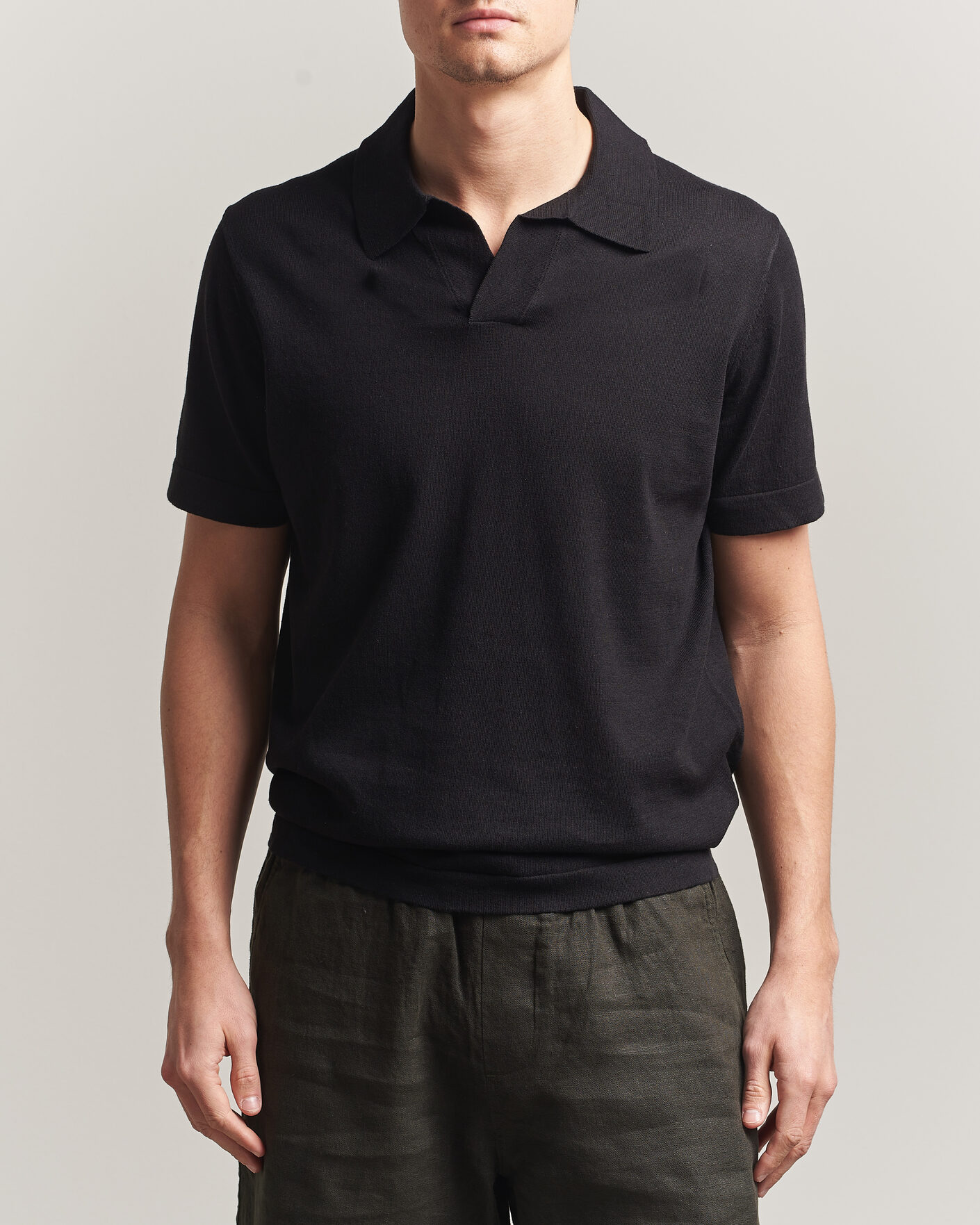 Herre | Polotrøjer | NN07 | Ryan Cotton/Linen Polo Black