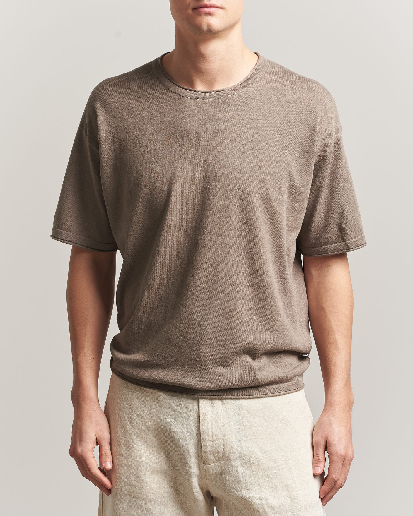 Herre | T-Shirts | NN07 | Ryan Cotton/Linen T-Shirt Clay Mirage