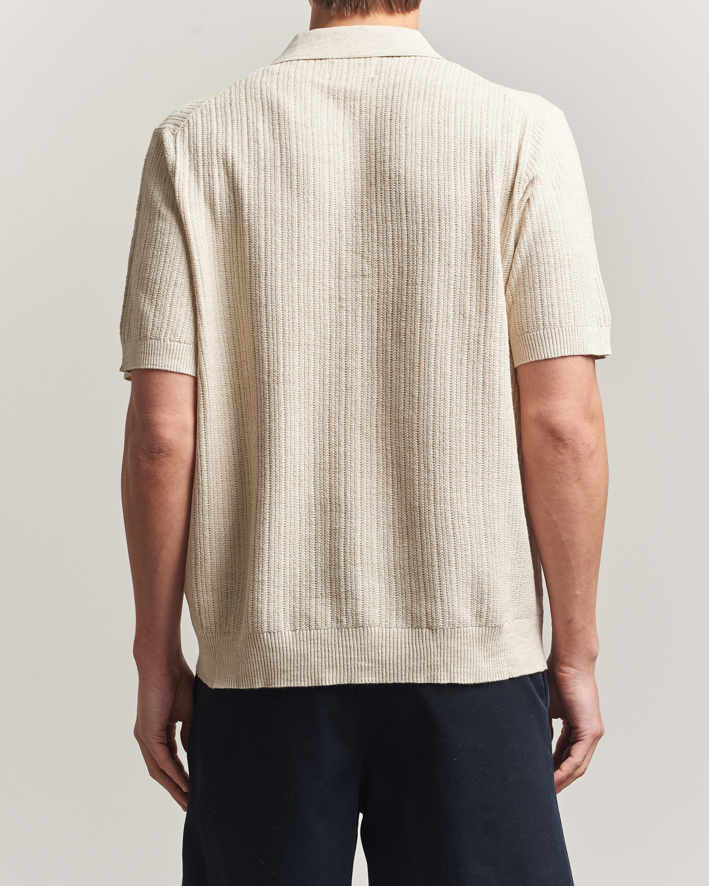 Herre | Skjorter | NN07 | Nolan Knitted Short Sleeve Shirt Ivory