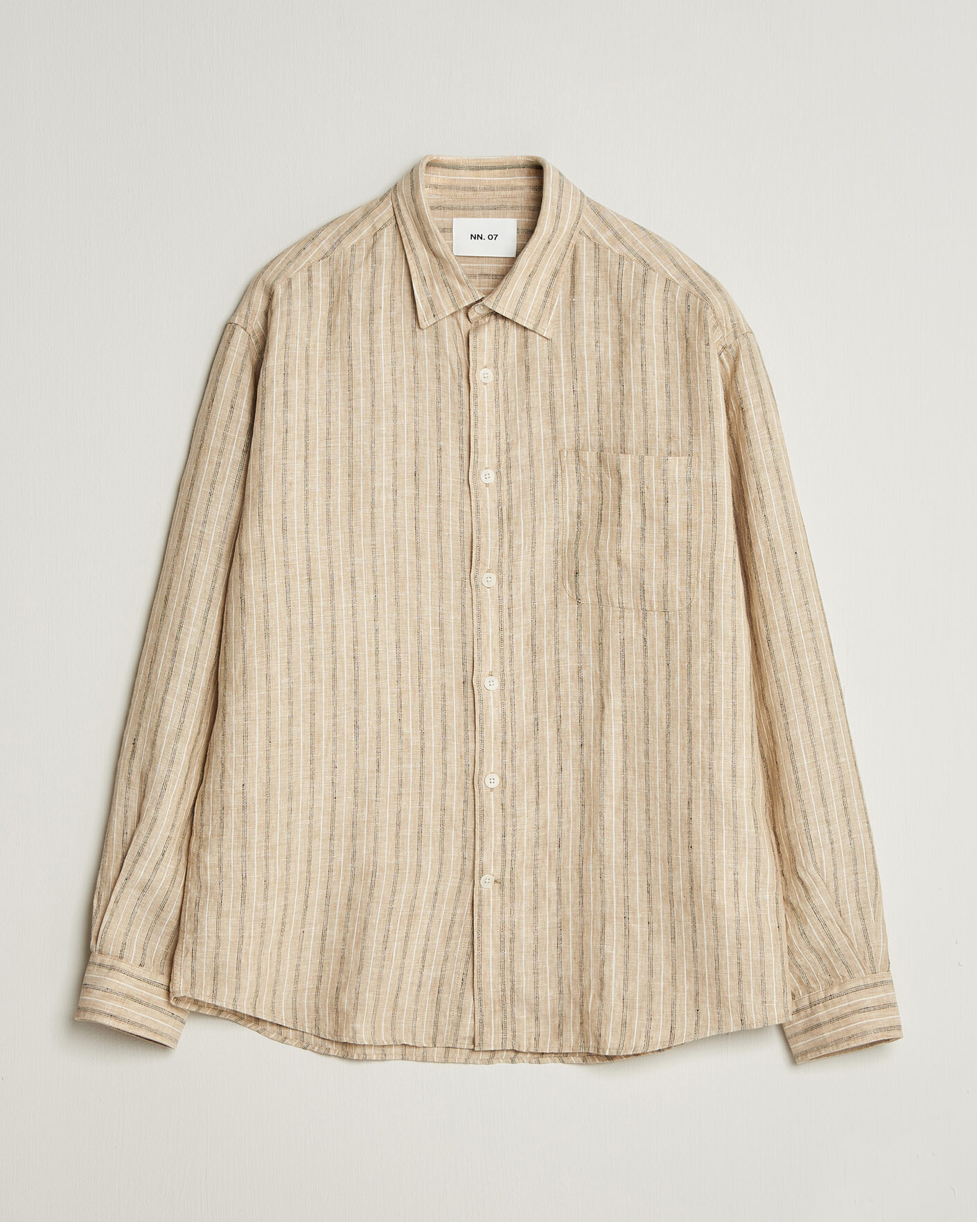 Herre | Skjorter | NN07 | Deon Linen Shirt Black Stripe