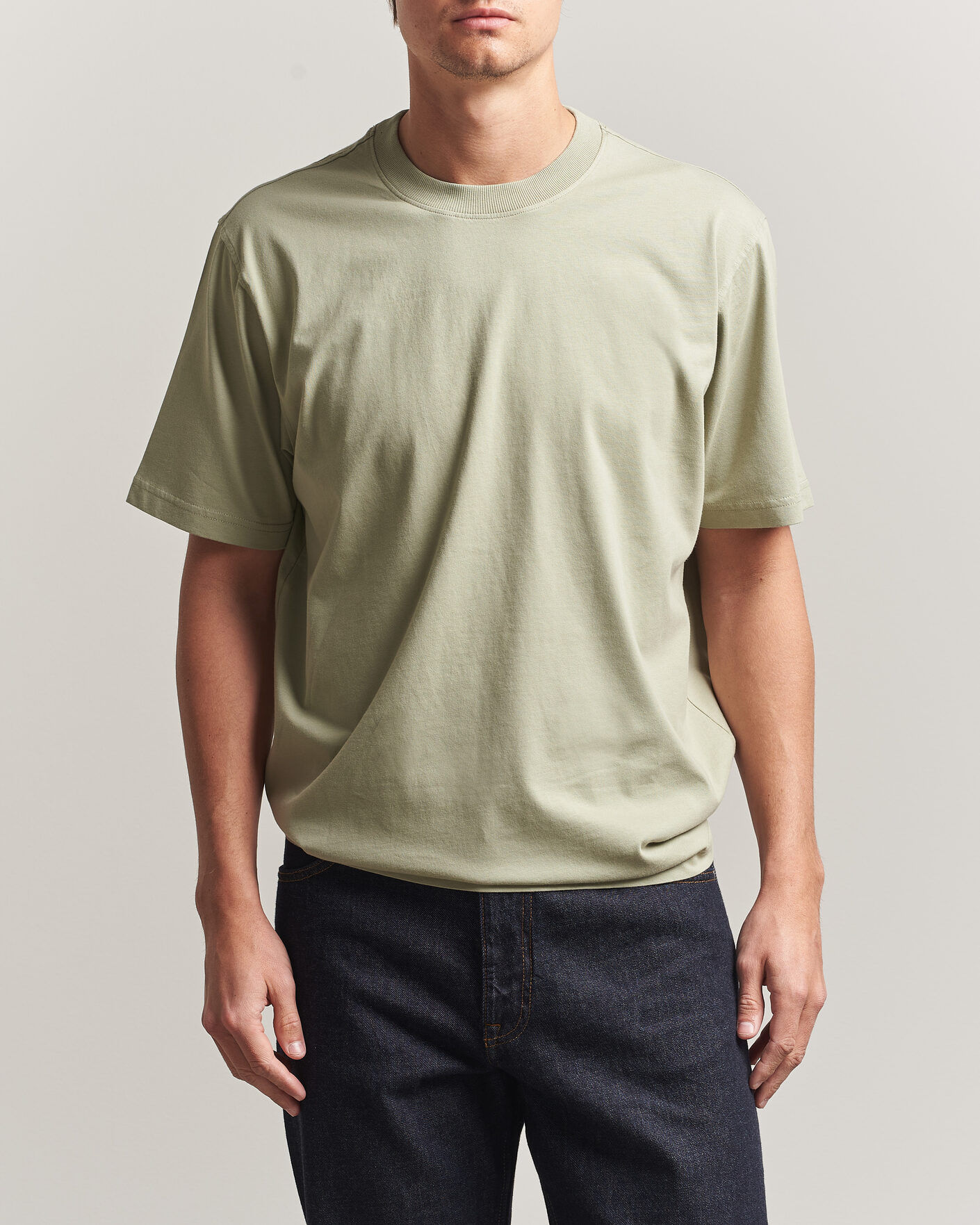 Herre | T-Shirts | NN07 | Adam Crew Neck T-Shirt Sage Green