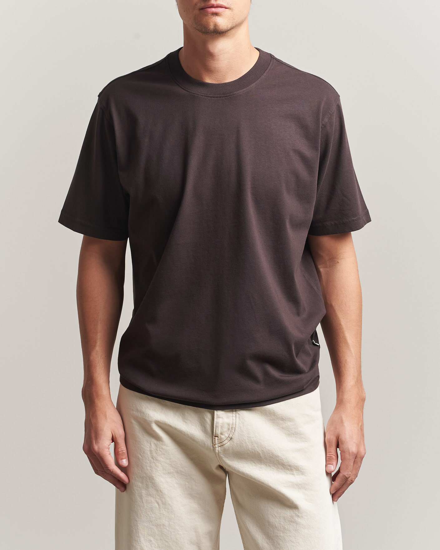 Herre | T-Shirts | NN07 | Adam Crew Neck T-Shirt Dusky Port