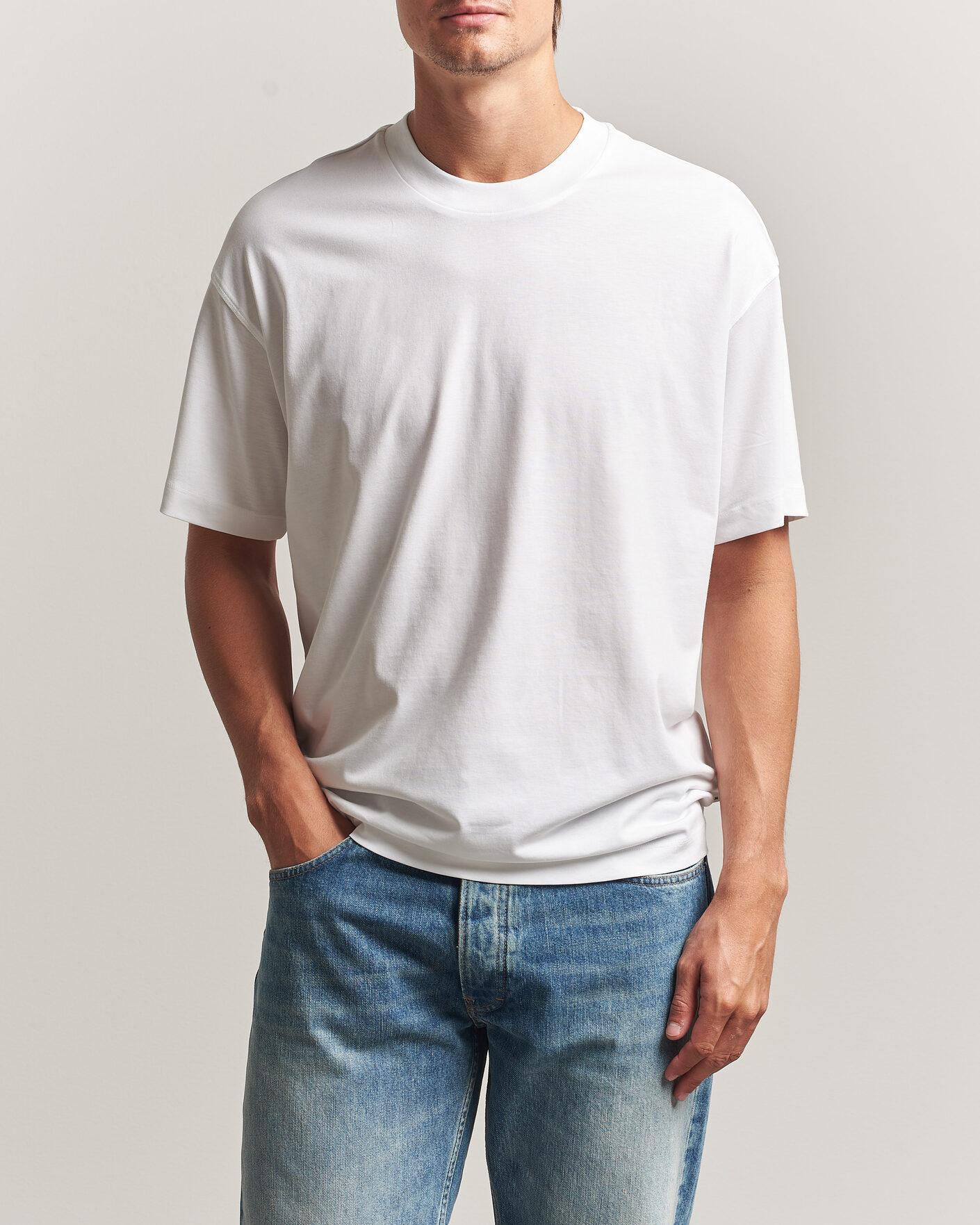 Herre | T-Shirts | NN07 | Lionel Suvin Cotton Crew Neck T-Shirt White