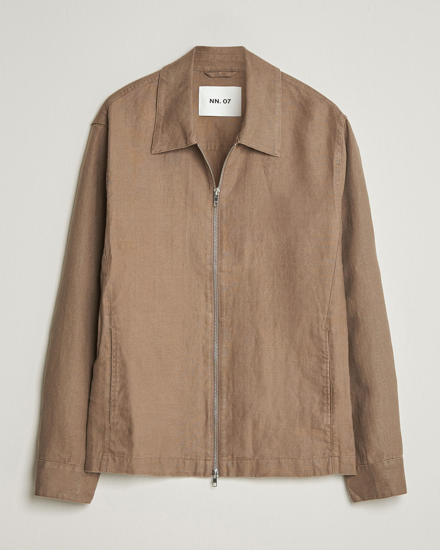 Herre |  | NN07 | Alban Linen Full Zip Overshirt Clay Mirage