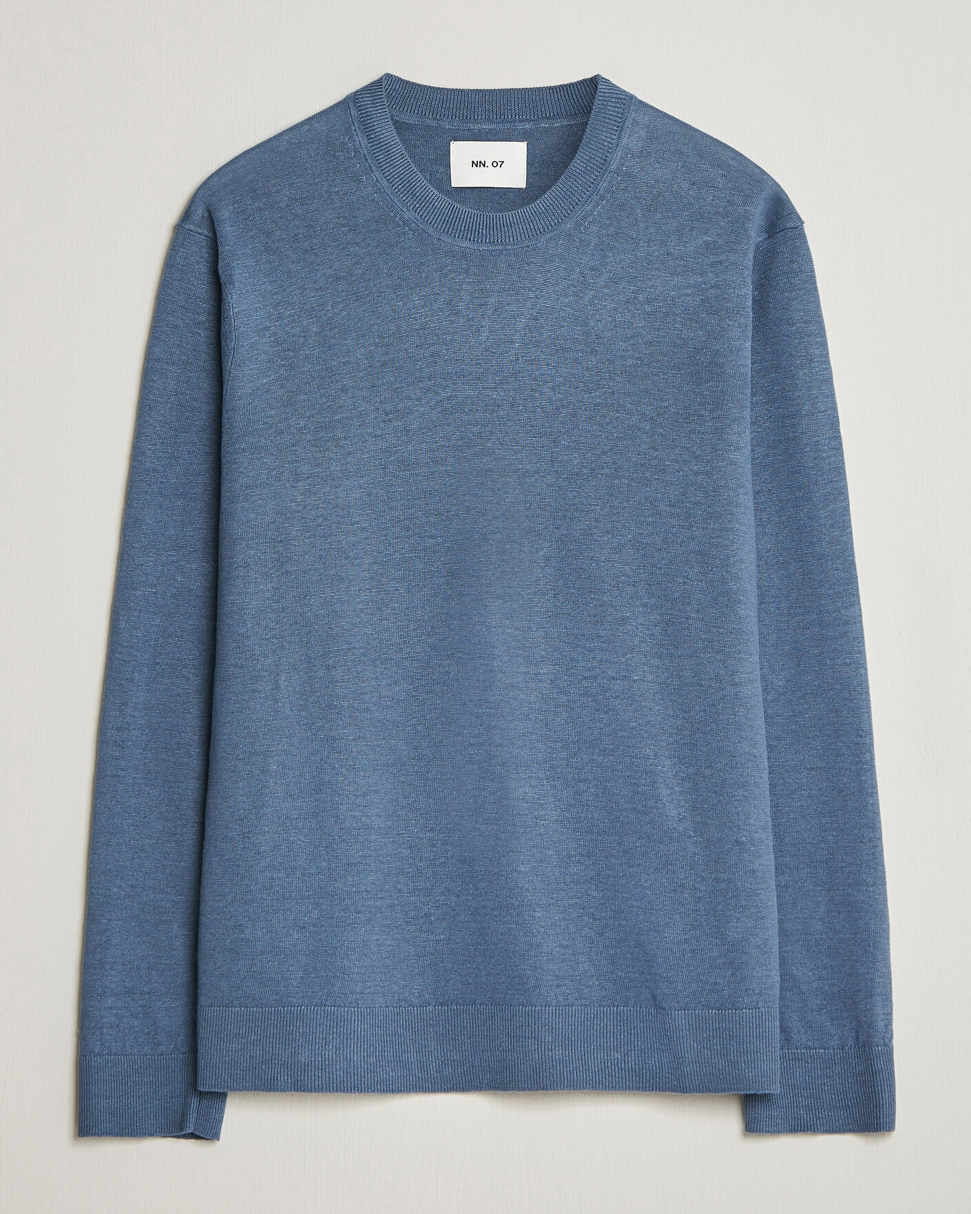 Herre | Trøjer | NN07 | Ted Linen Knitted Sweater Stone Blue
