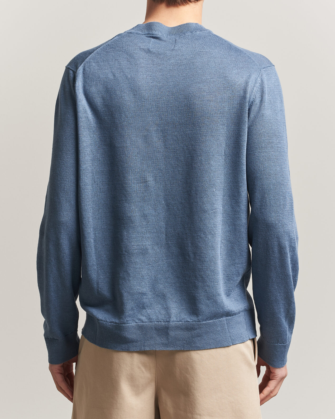 Herre | Trøjer | NN07 | Ted Linen Knitted Sweater Stone Blue
