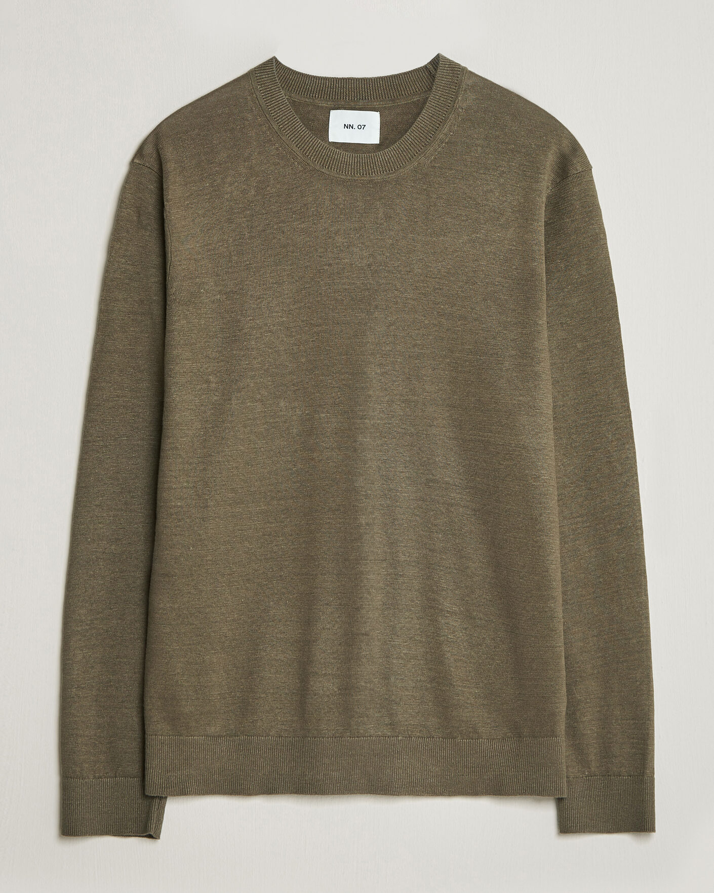 Herre | Trøjer | NN07 | Ted Linen Knitted Sweater Capers Green