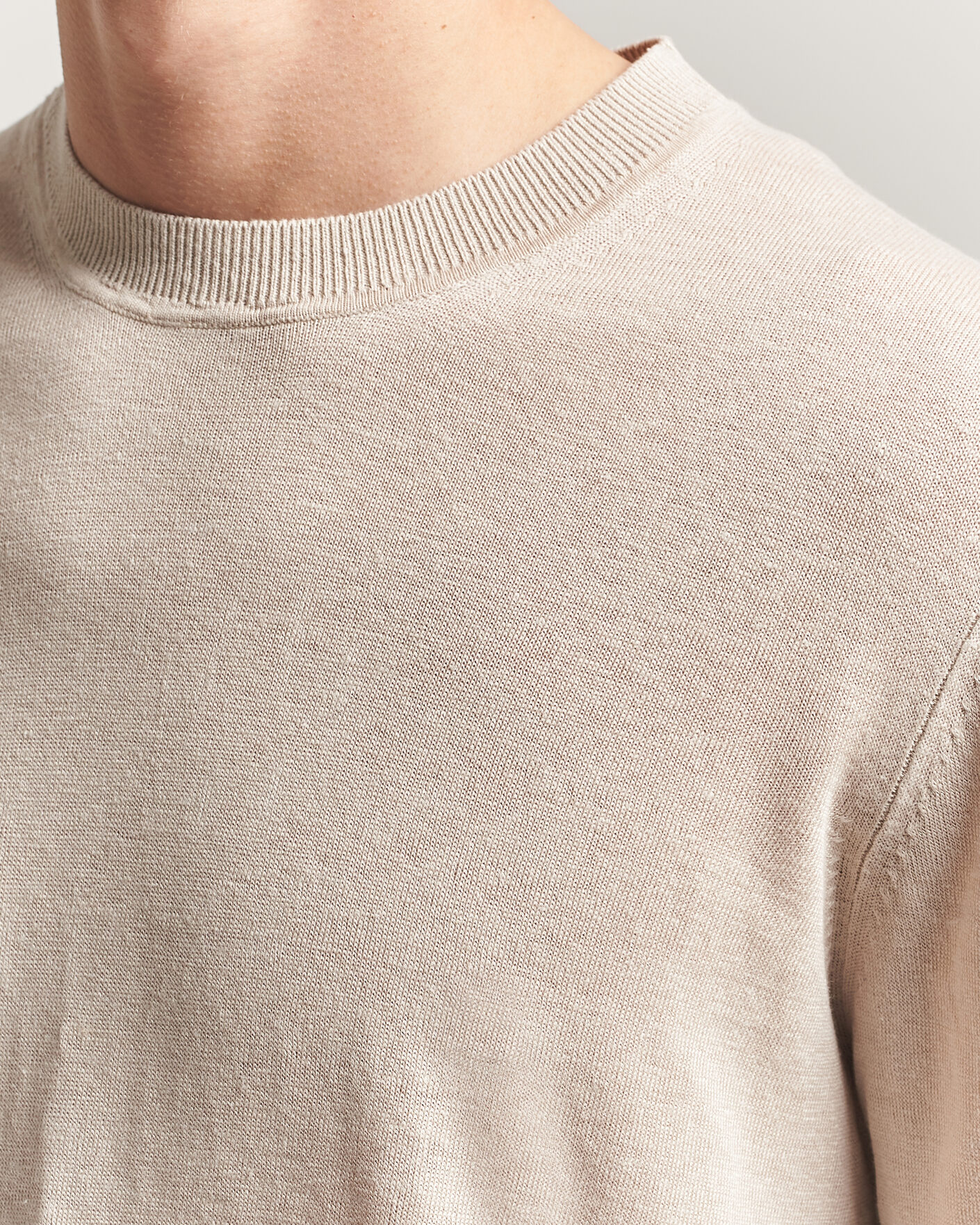 Herre | Trøjer | NN07 | Ted Linen Knitted Sweater Oat