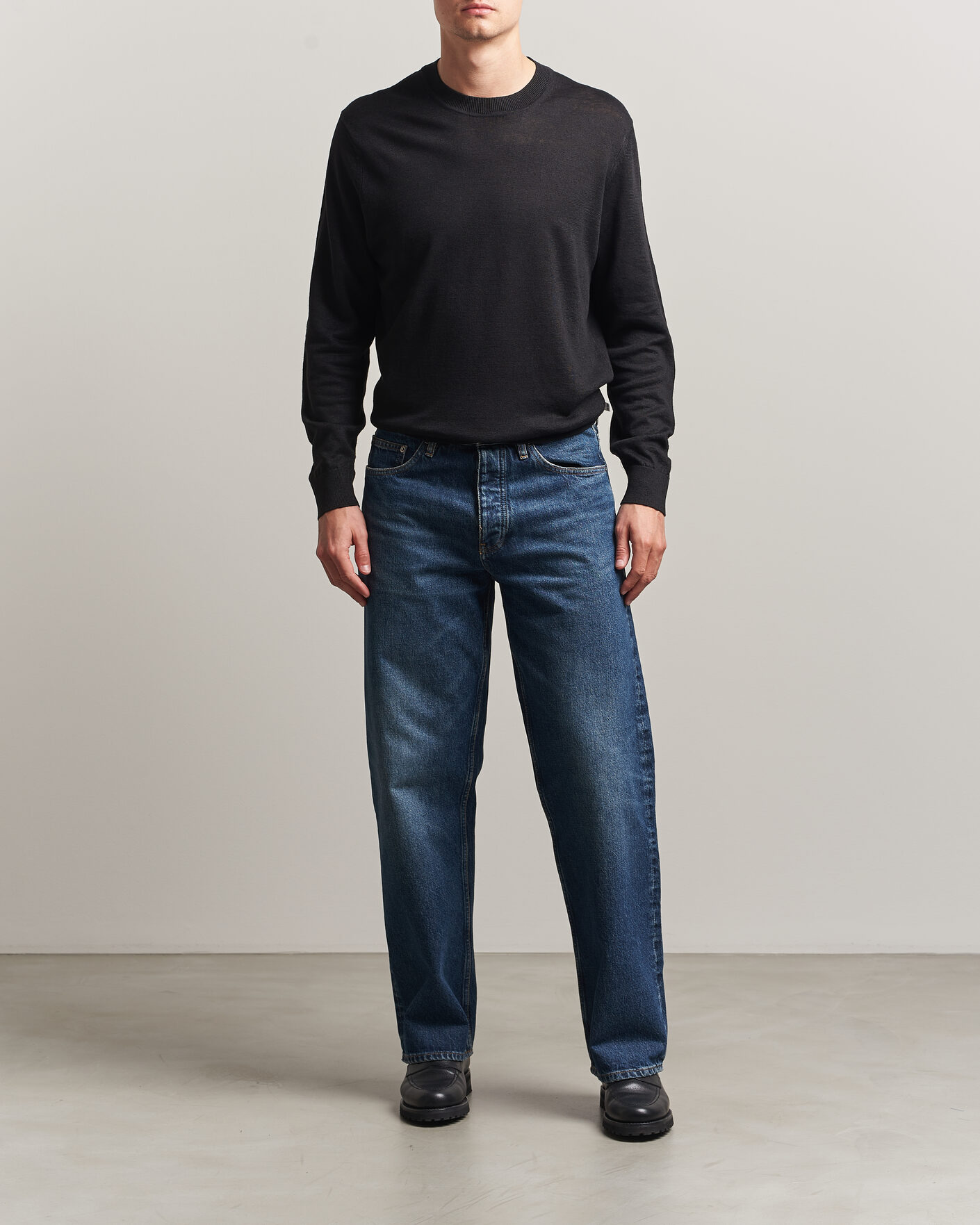 Herre | Trøjer | NN07 | Ted Linen Knitted Sweater Black