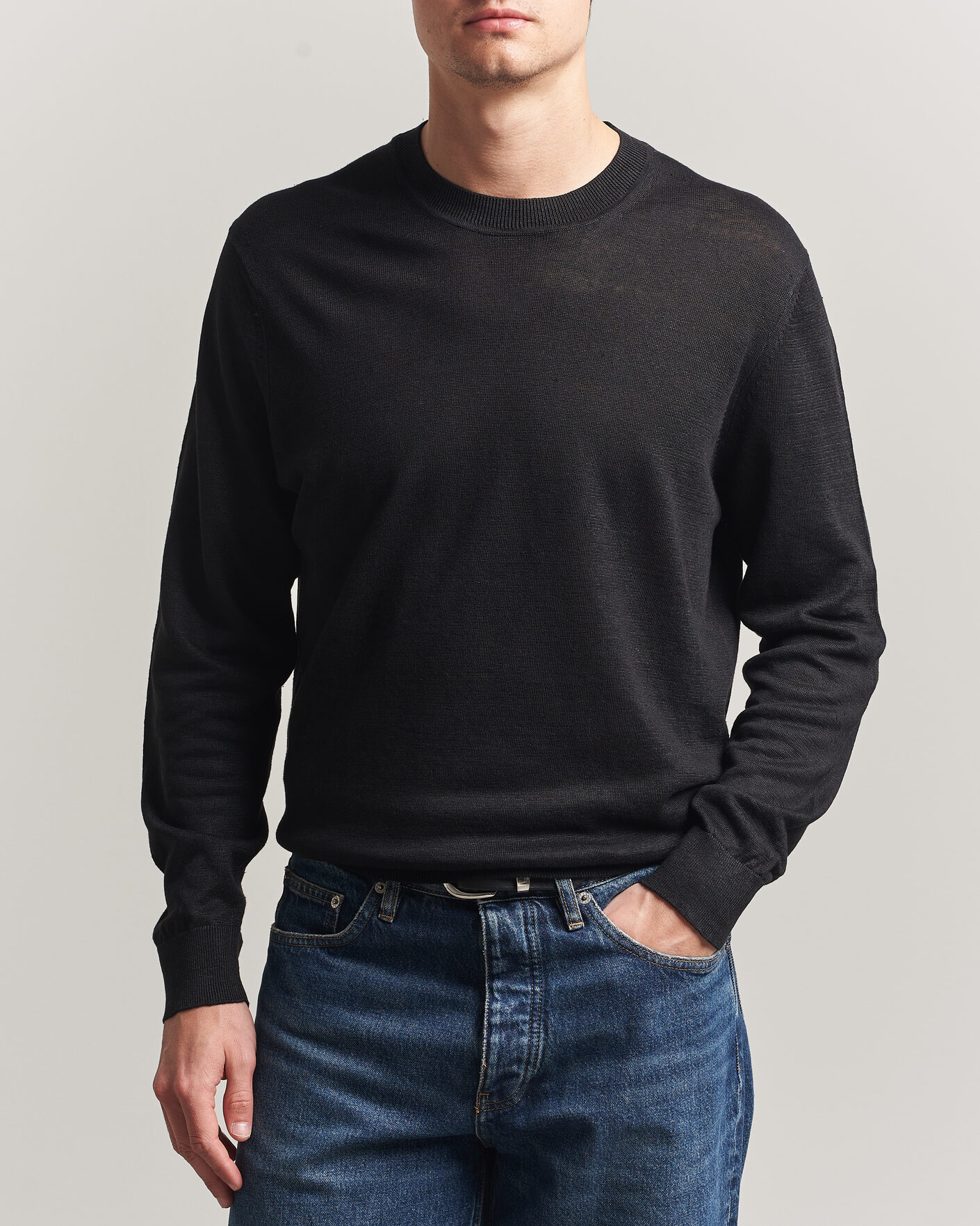 Herre | Trøjer | NN07 | Ted Linen Knitted Sweater Black