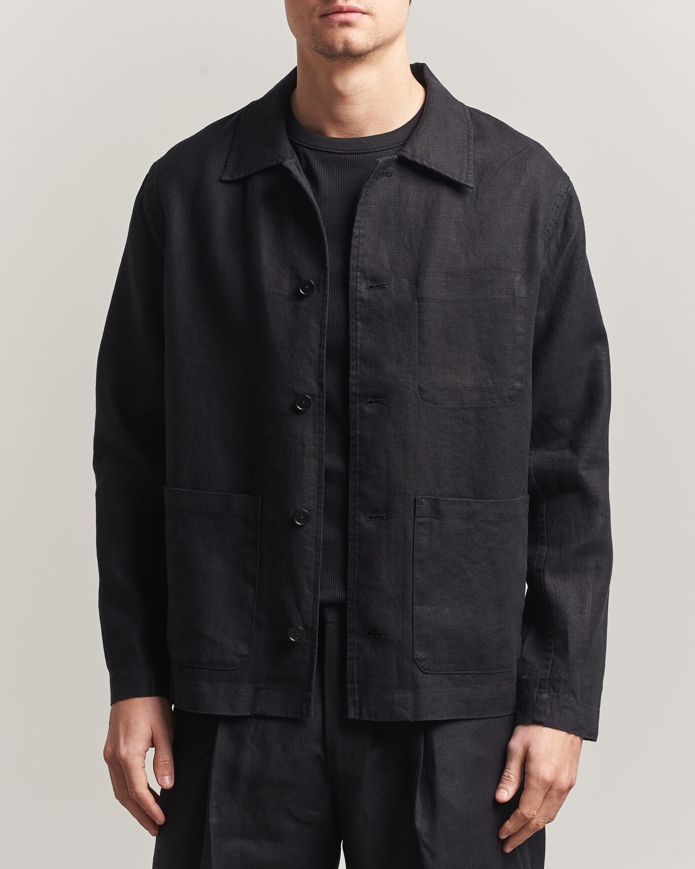 Herre | Skjorter | NN07 | Morgan Linen Overshirt Black