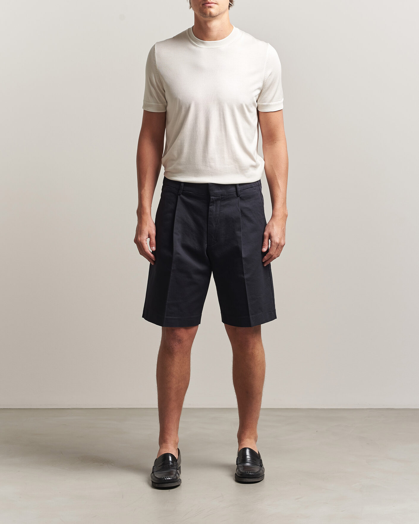 Herre | Shorts | NN07 | Kay Relaxed Fit Cotton Drawstring Shorts Navy Blue
